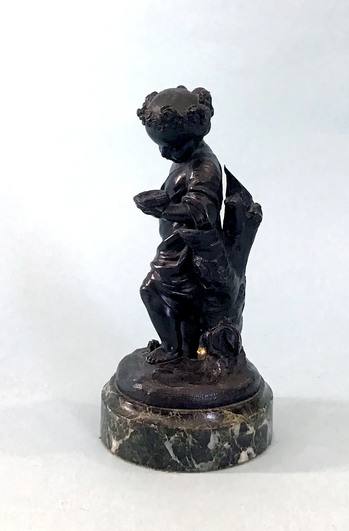 19th Century Pair of Bronze Neoclassical Child Figures on Marble After Etienne Falconnet - Image 7