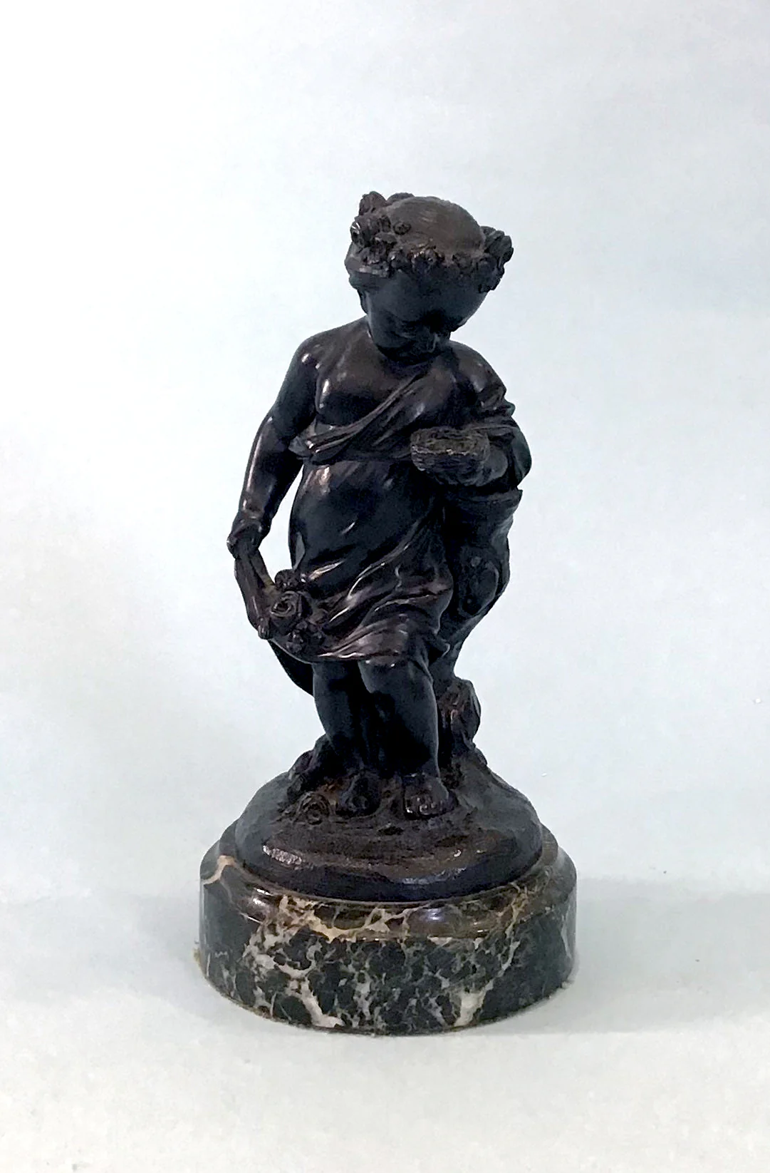 19th Century Pair of Bronze Neoclassical Child Figures on Marble After Etienne Falconnet - Image 9
