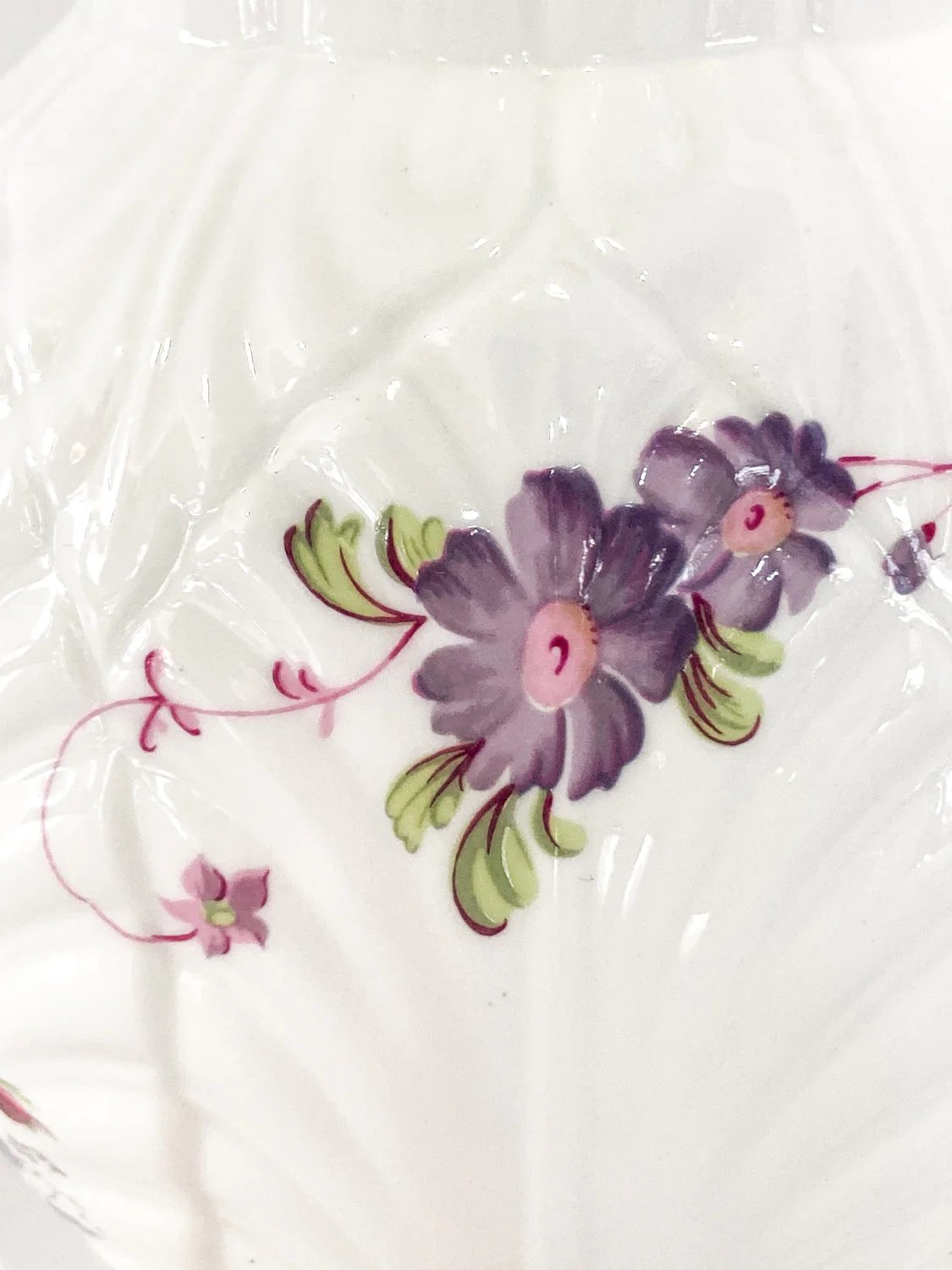 Set of Three Vintage Caughley Floral Painted Mask Head Porcelain Pitcher Jugs - Image 15