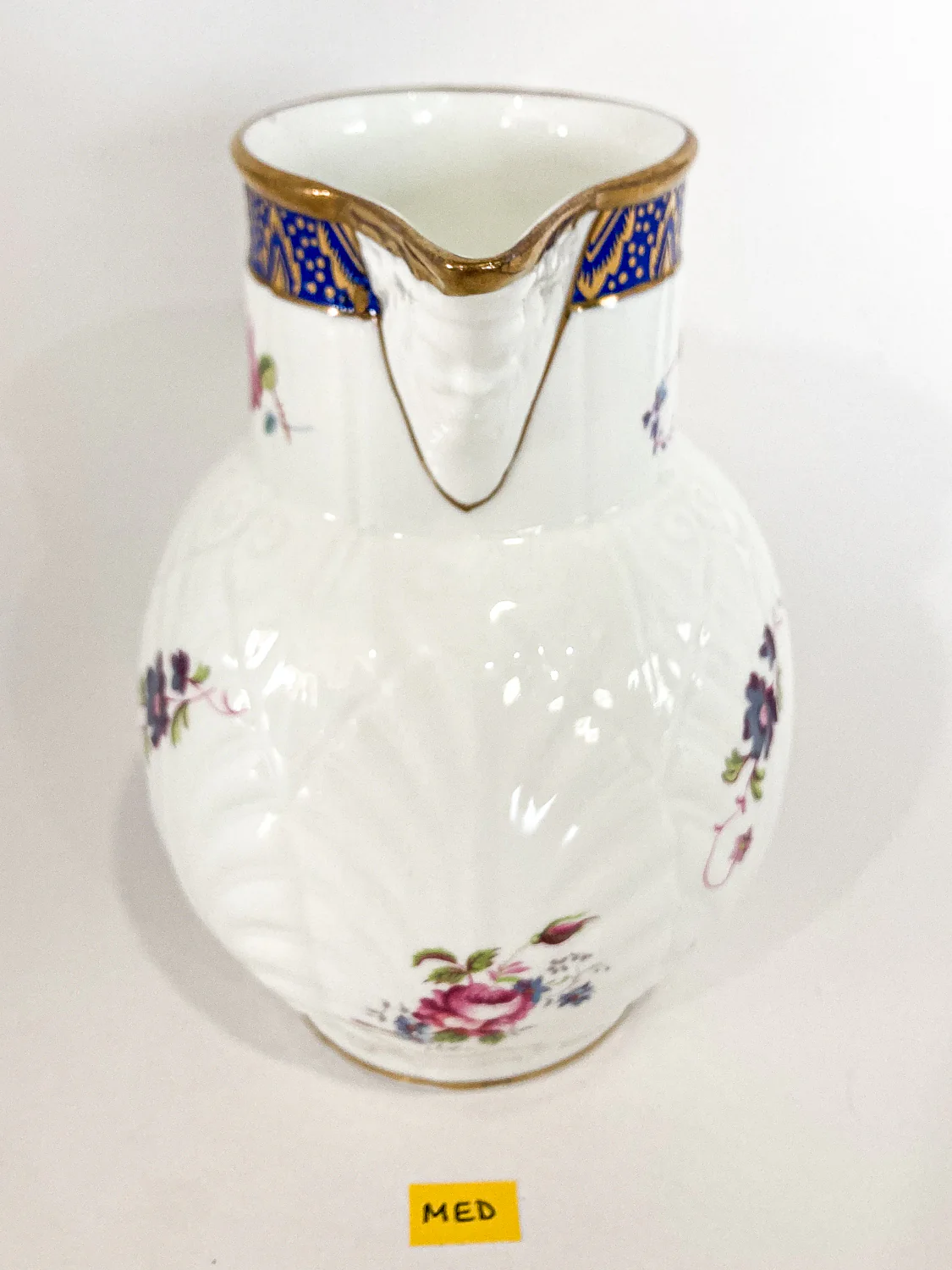 Set of Three Vintage Caughley Floral Painted Mask Head Porcelain Pitcher Jugs - Image 18