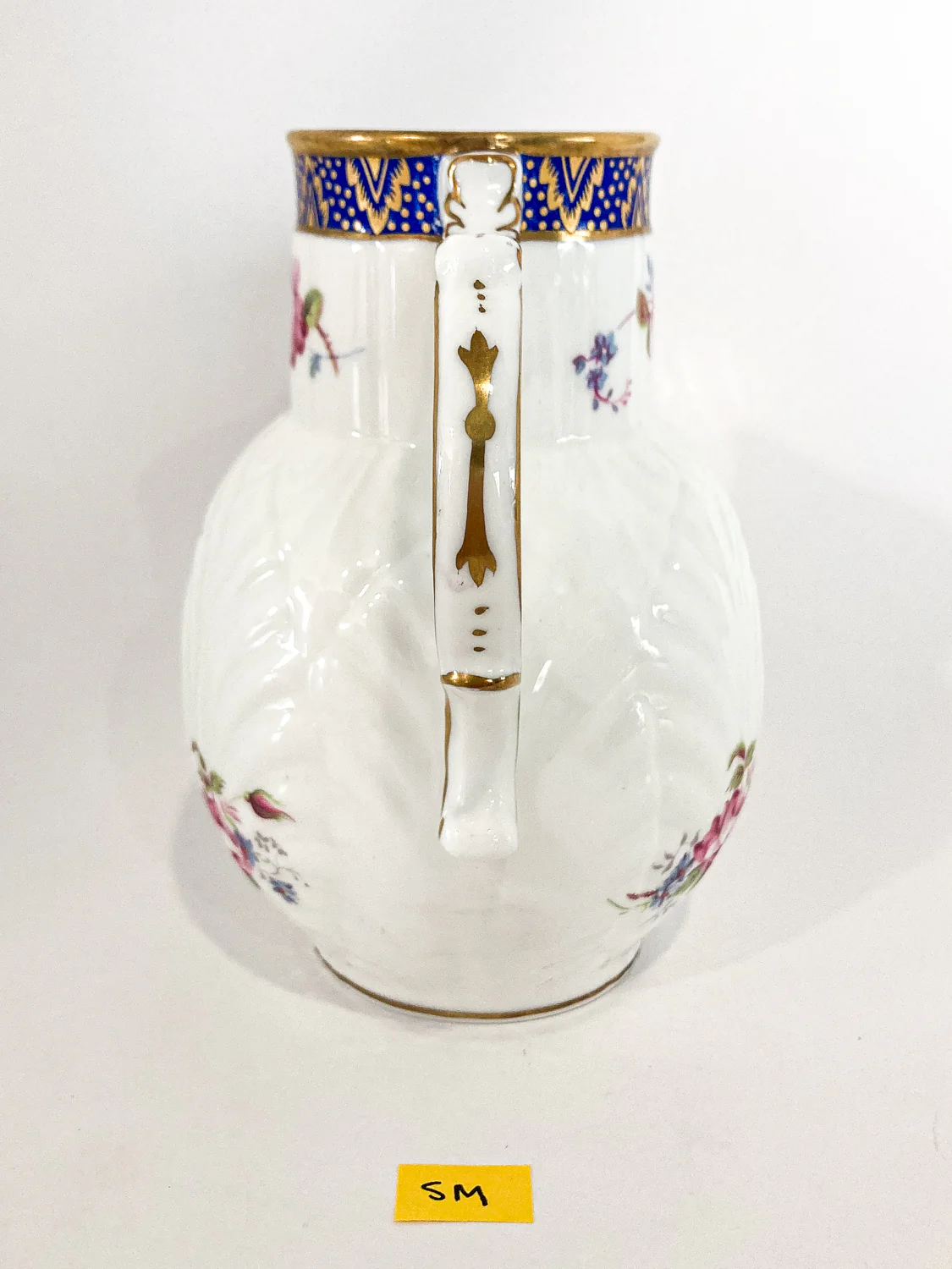 Set of Three Vintage Caughley Floral Painted Mask Head Porcelain Pitcher Jugs - Image 21