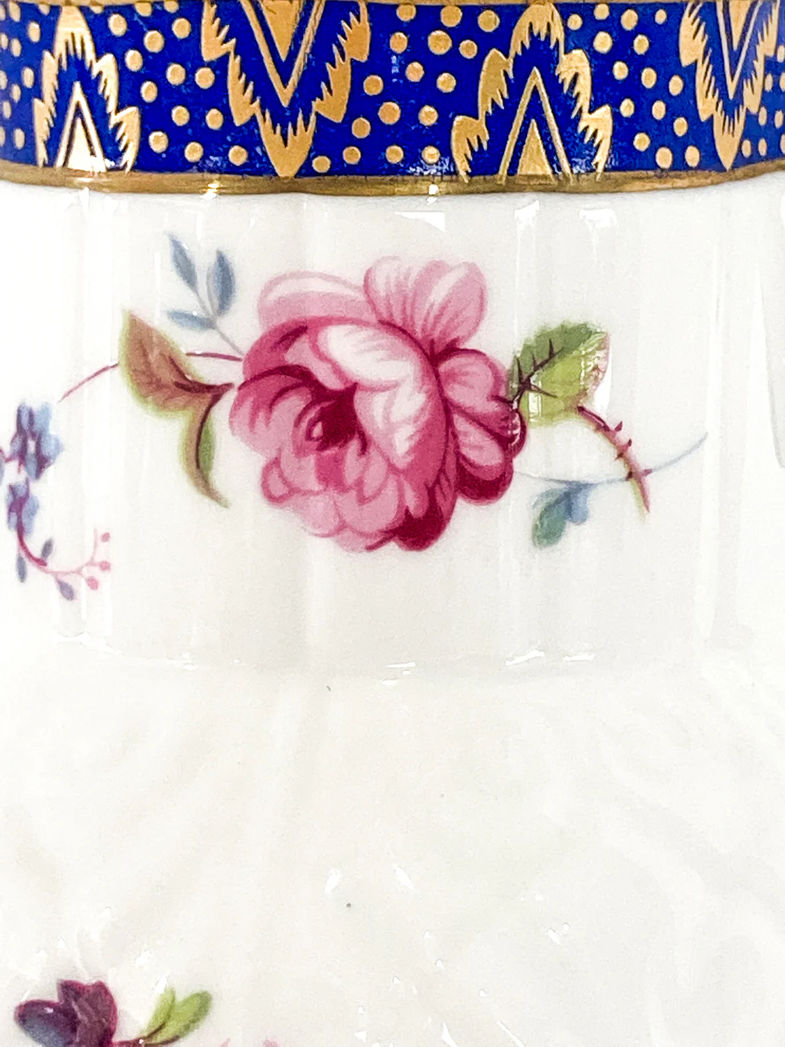 Set of Three Vintage Caughley Floral Painted Mask Head Porcelain Pitcher Jugs - Image 25