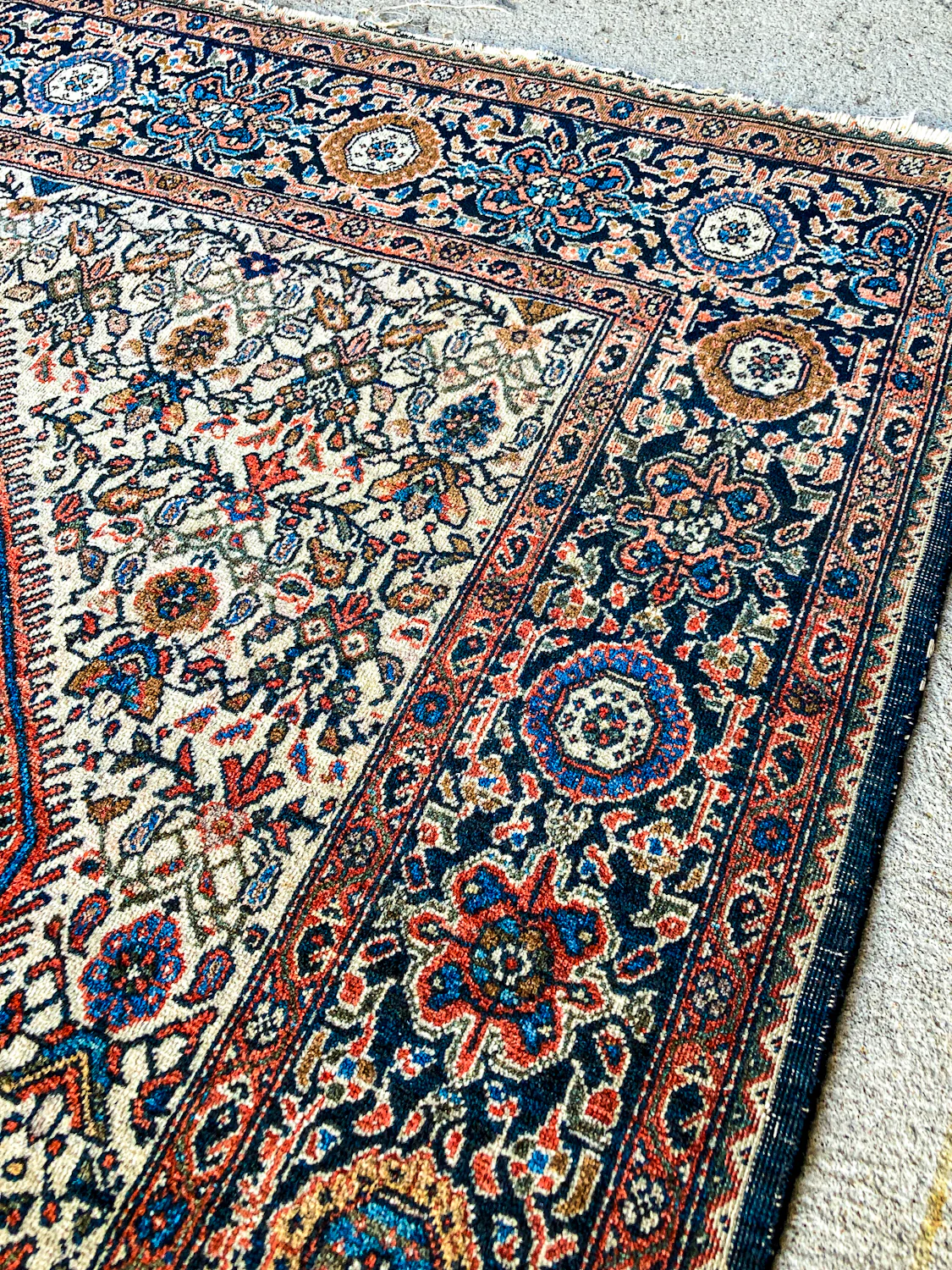 Antique 1920s Possibly Mohtasham Kashan Persian 6x4ft Woven Wool Rug - Image 11