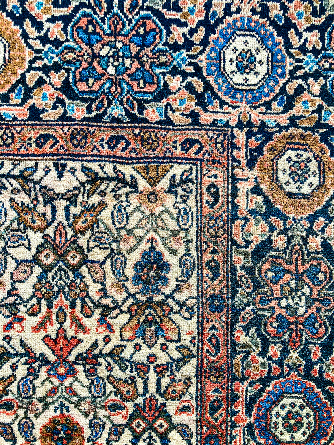 Antique 1920s Possibly Mohtasham Kashan Persian 6x4ft Woven Wool Rug - Image 12