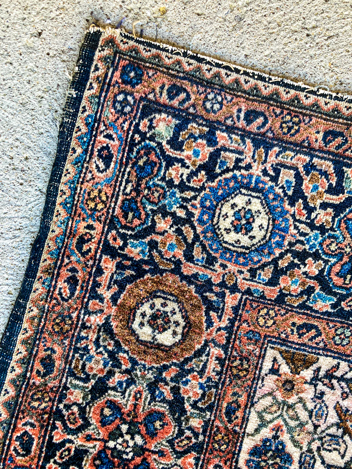 Antique 1920s Possibly Mohtasham Kashan Persian 6x4ft Woven Wool Rug - Image 14