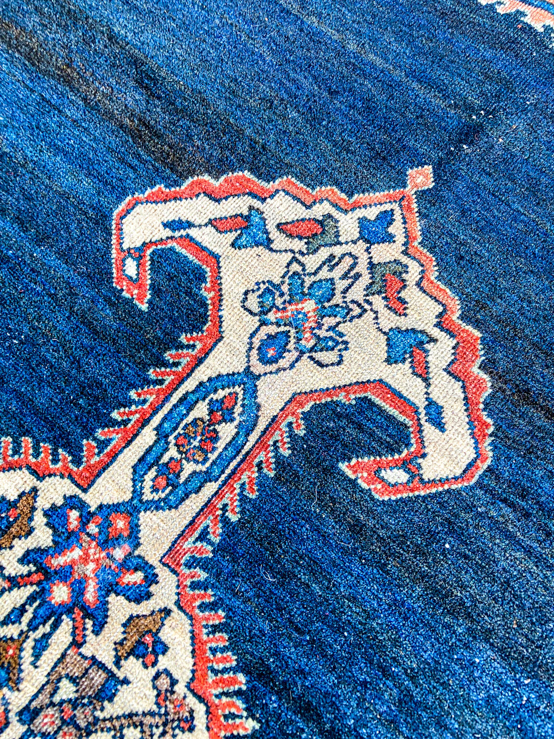 Antique 1920s Possibly Mohtasham Kashan Persian 6x4ft Woven Wool Rug - Image 15