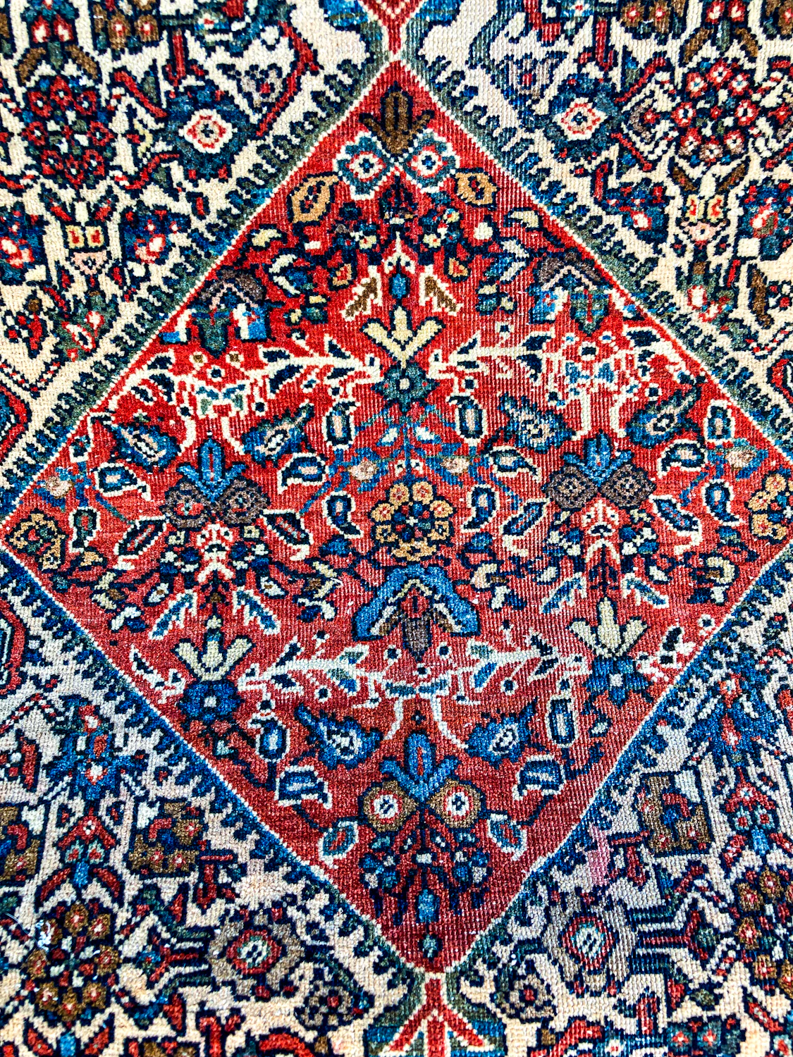 Antique 1920s Possibly Mohtasham Kashan Persian 6x4ft Woven Wool Rug - Image 16