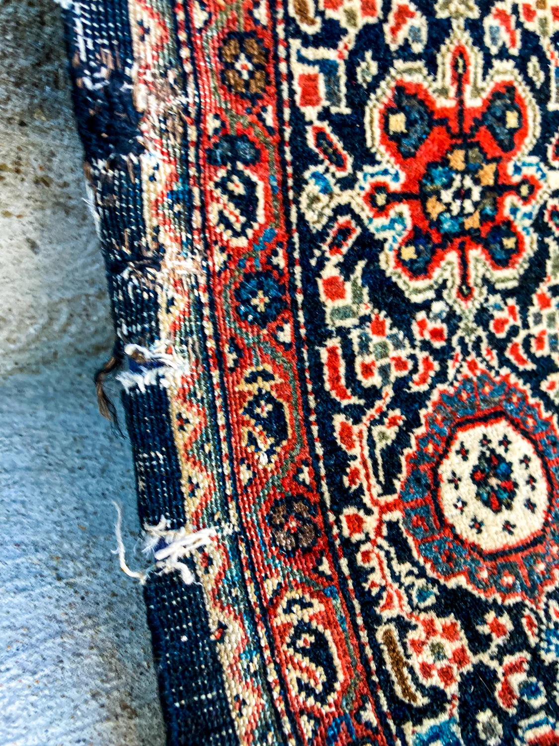 Antique 1920s Possibly Mohtasham Kashan Persian 6x4ft Woven Wool Rug - Image 17