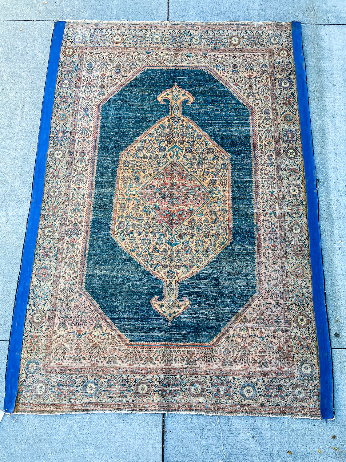 Antique 1920s Possibly Mohtasham Kashan Persian 6x4ft Woven Wool Rug - Image 23