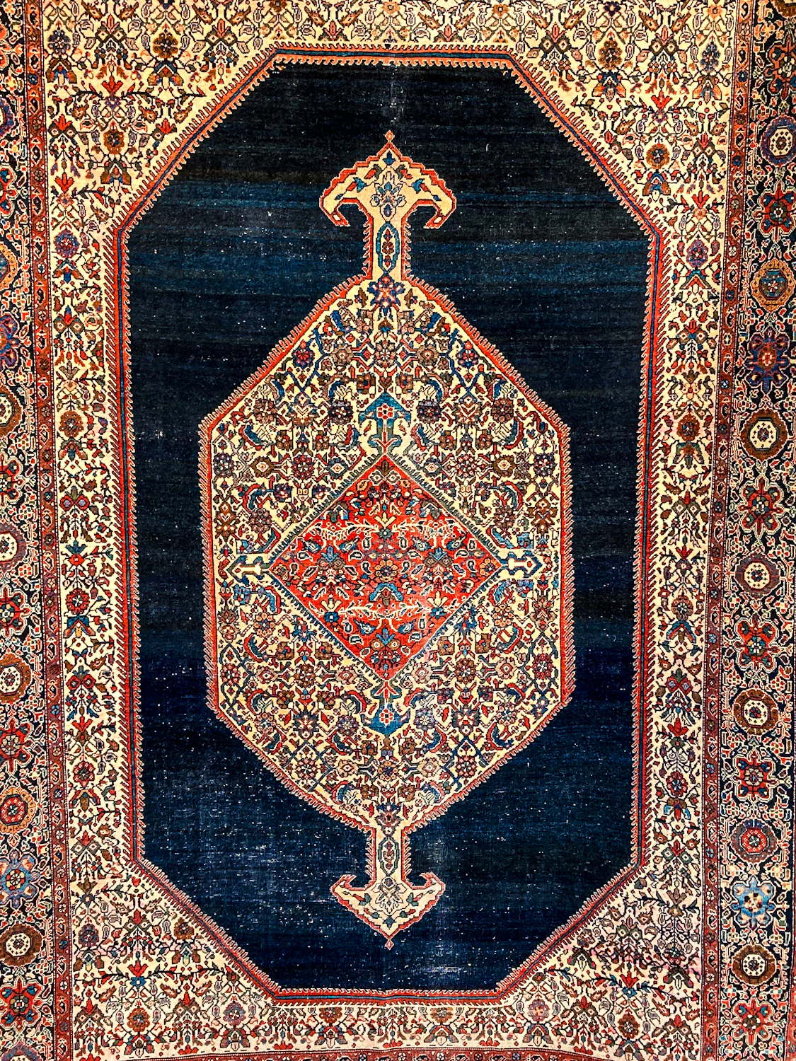 Antique 1920s Possibly Mohtasham Kashan Persian 6x4ft Woven Wool Rug - Image 4