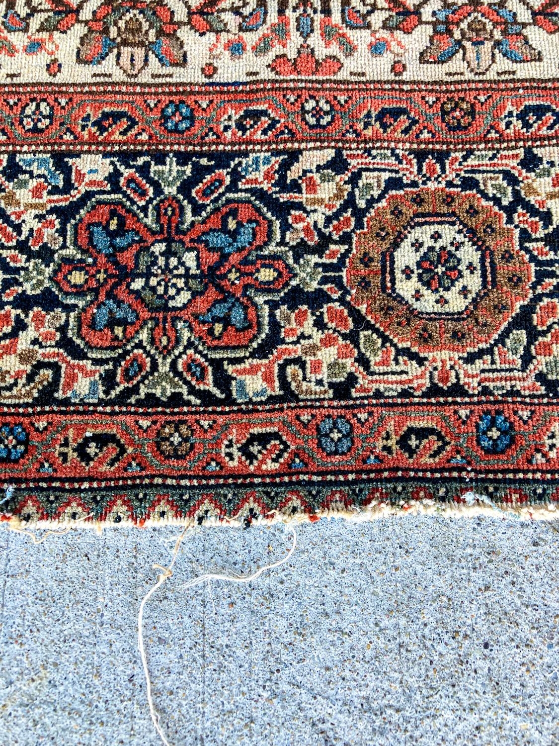 Antique 1920s Possibly Mohtasham Kashan Persian 6x4ft Woven Wool Rug - Image 6