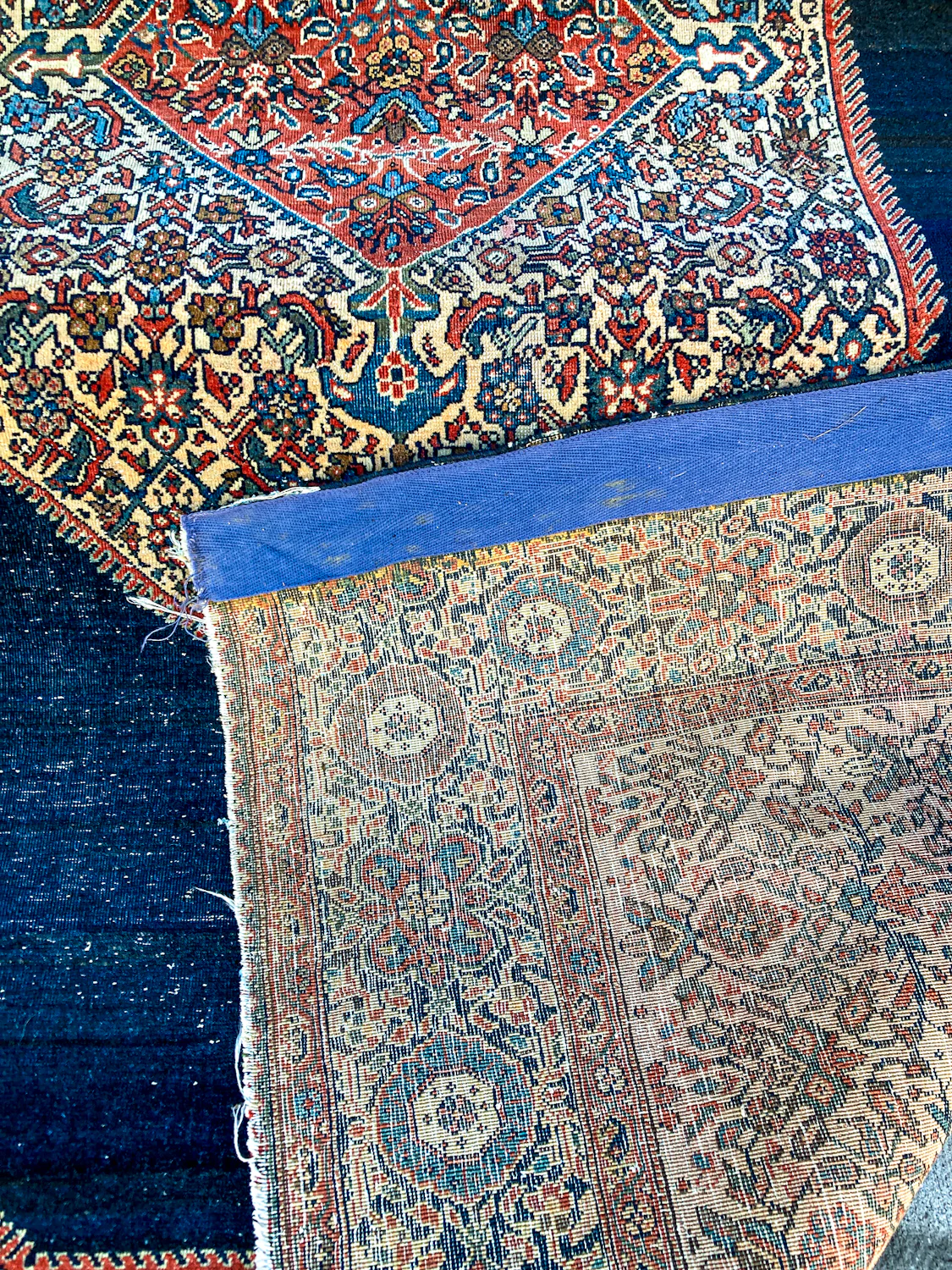 Antique 1920s Possibly Mohtasham Kashan Persian 6x4ft Woven Wool Rug - Image 9