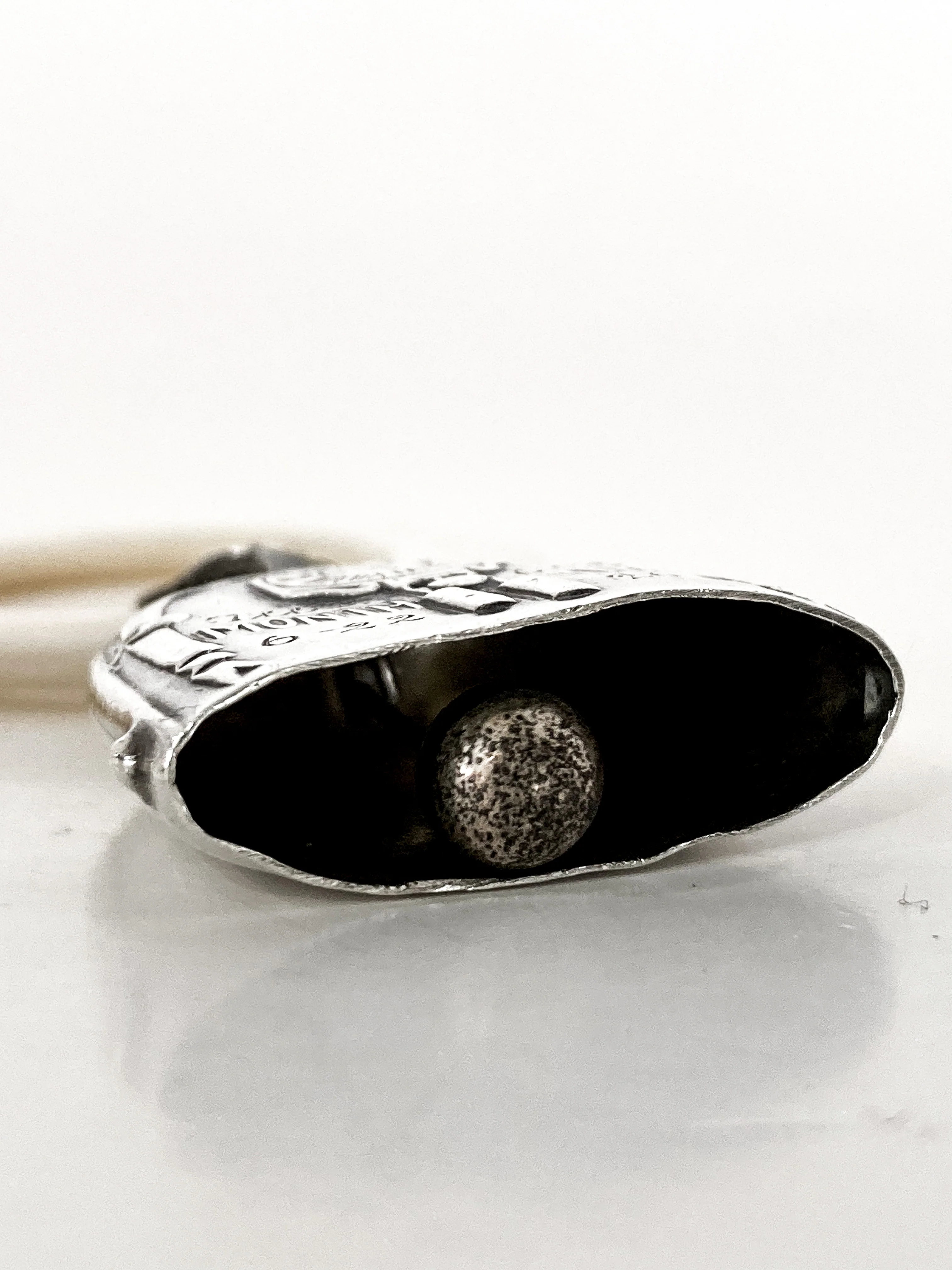 Antique 1926 Sterling Silver June 22 Baby Birth Record Bell Ornament - Image 13