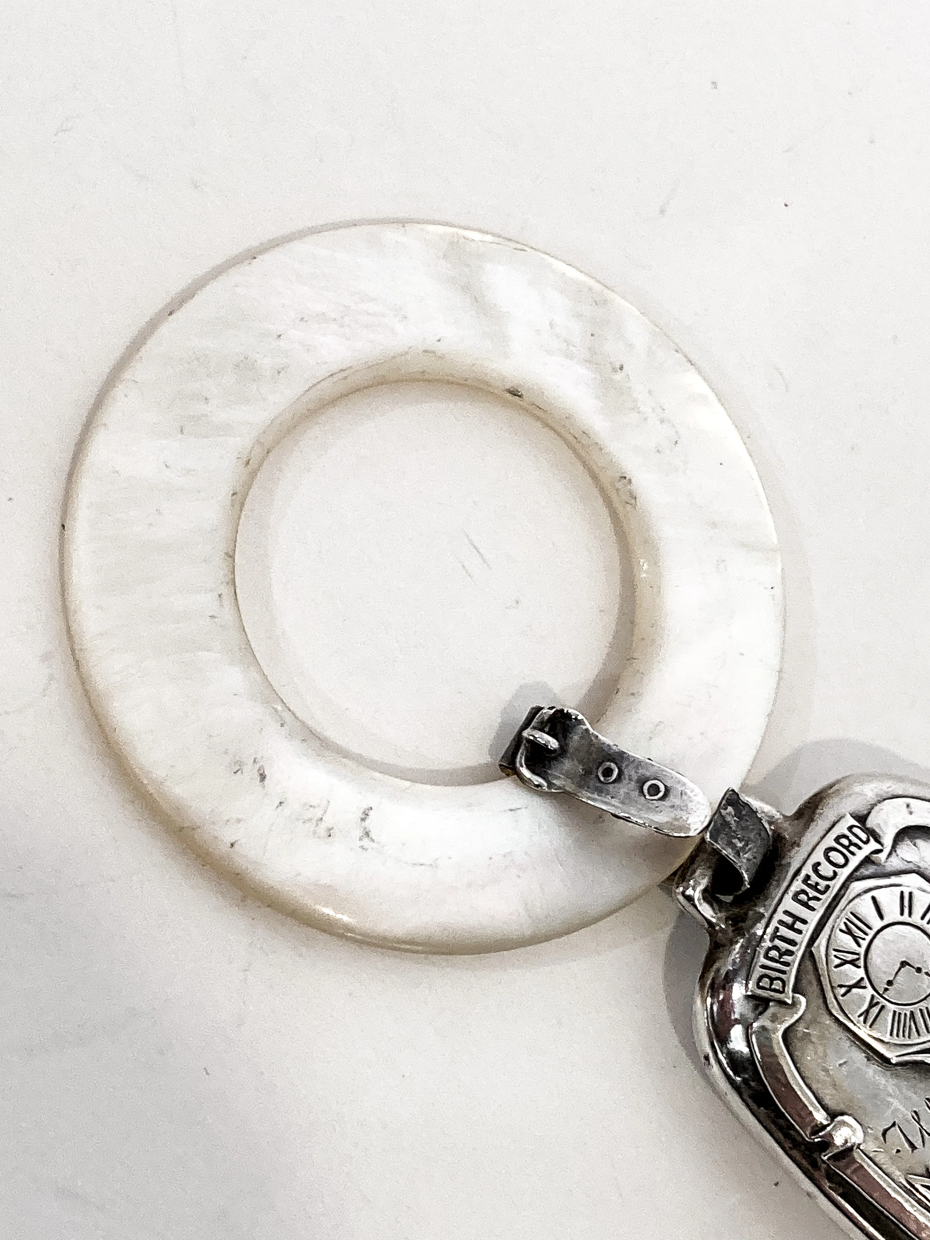 Antique 1926 Sterling Silver June 22 Baby Birth Record Bell Ornament - Image 15