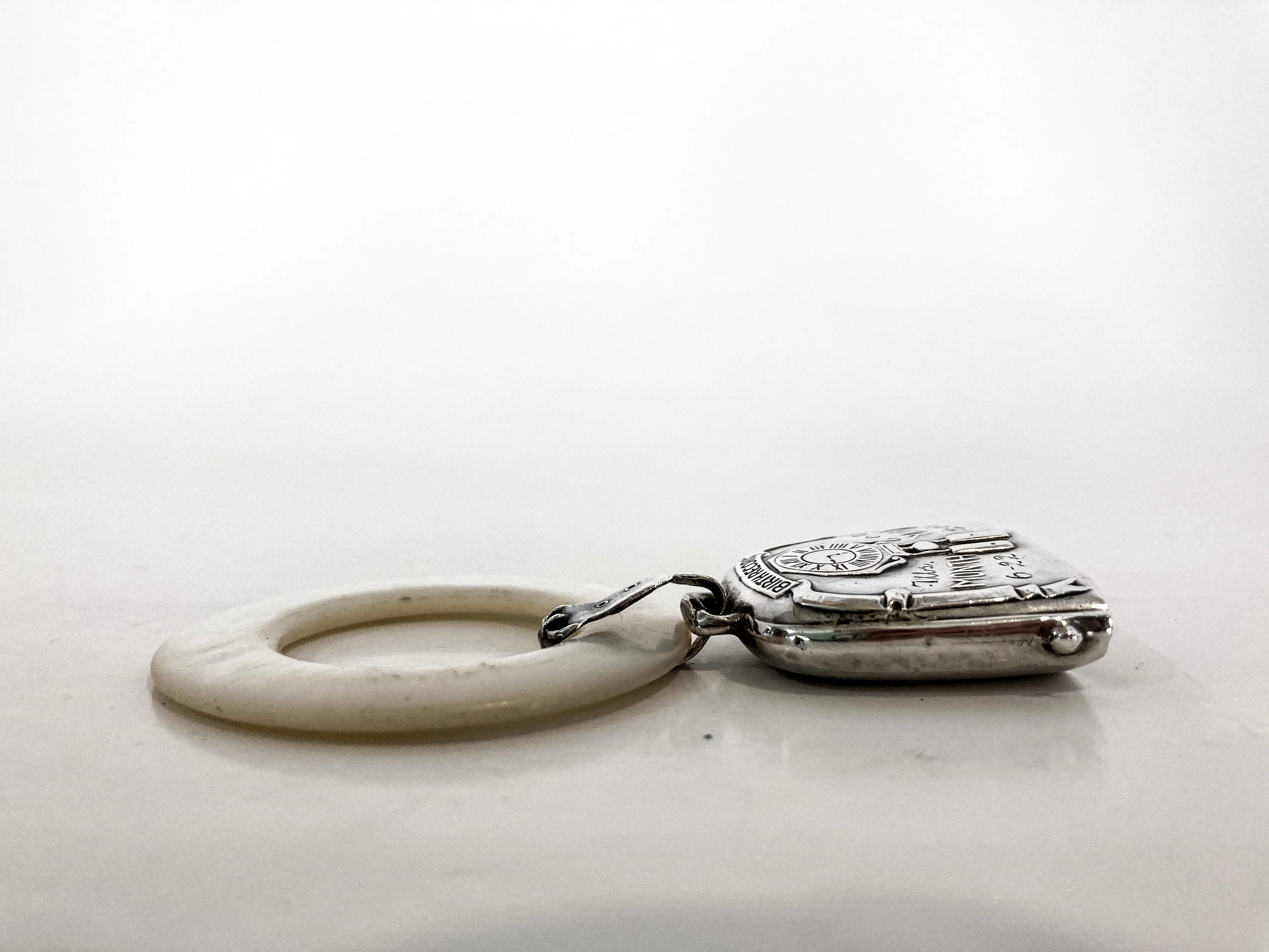 Antique 1926 Sterling Silver June 22 Baby Birth Record Bell Ornament - Image 16