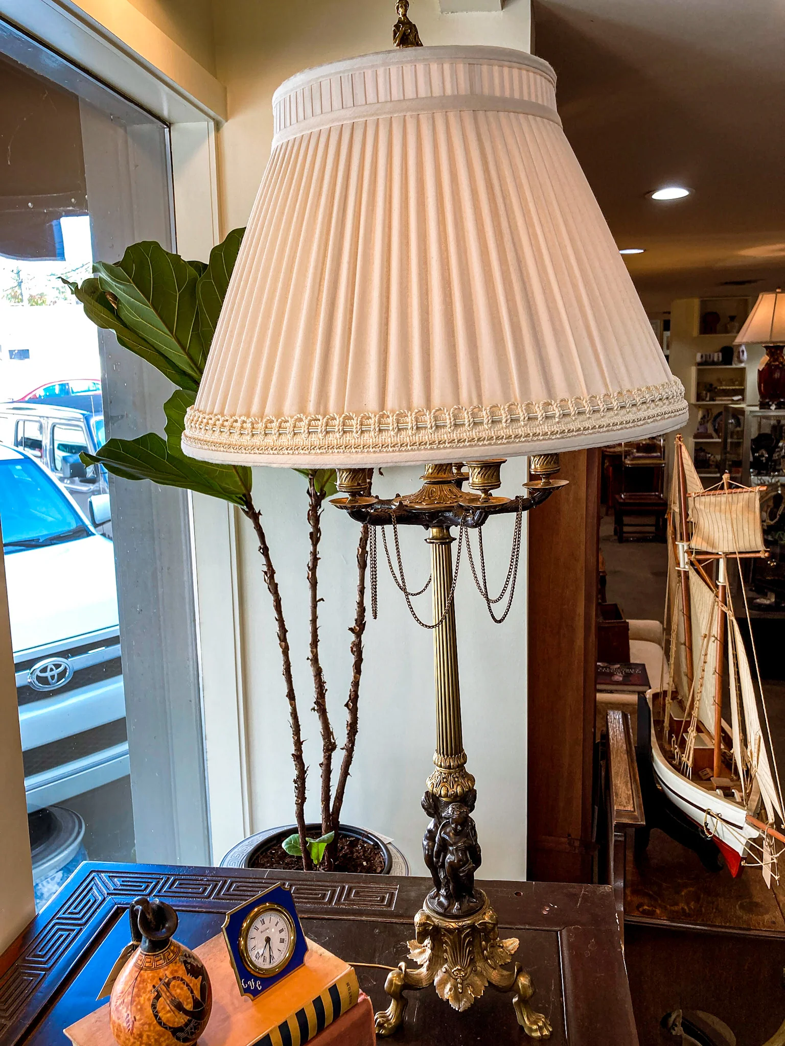 Antique 19th Century French Bronze Putti Figure Candelabra Tall Table Lamp - Image 13