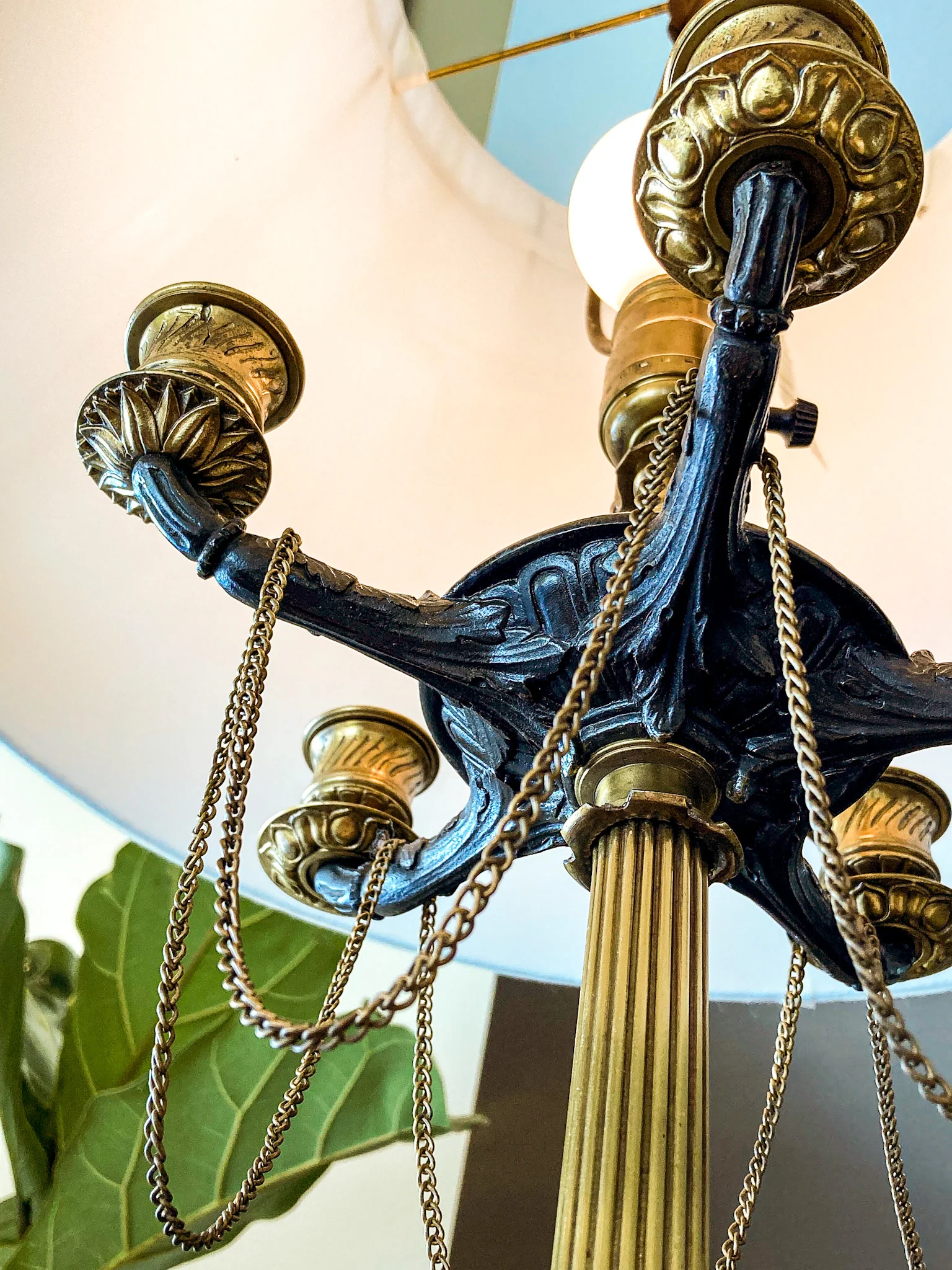 Antique 19th Century French Bronze Putti Figure Candelabra Tall Table Lamp - Image 4