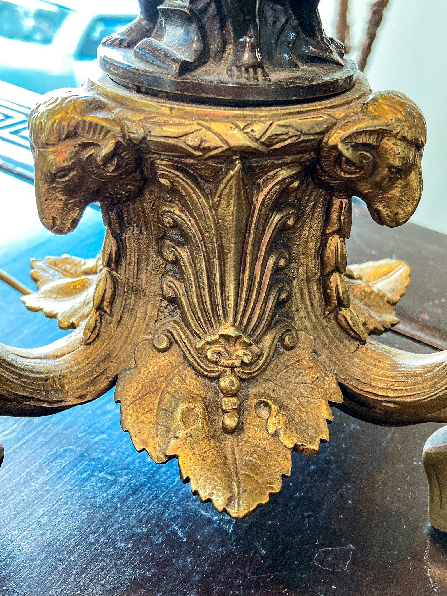 Antique 19th Century French Bronze Putti Figure Candelabra Tall Table Lamp - Image 8