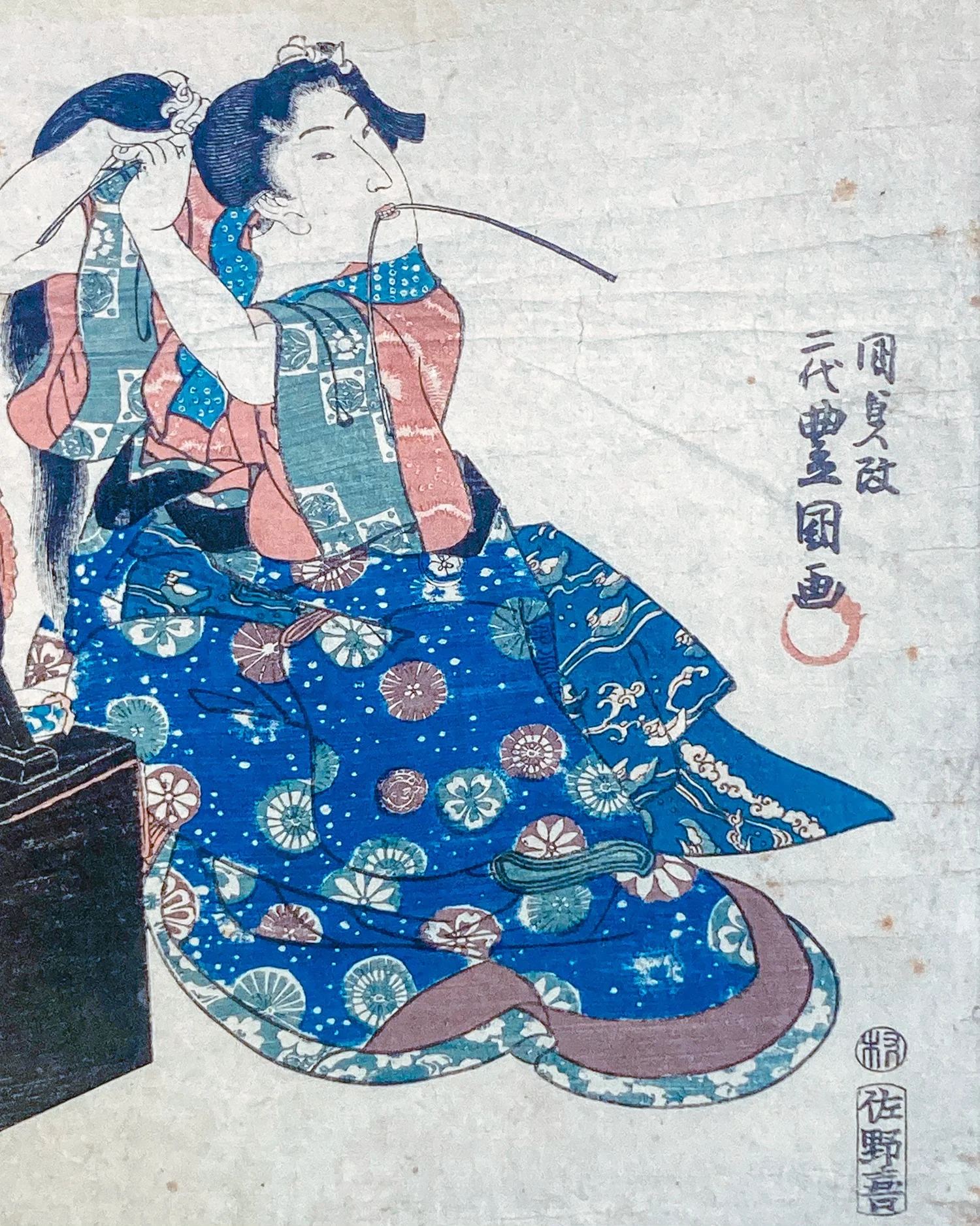 Lady Horikawa 100 Poets Utagawa Kunisada Woodblock Print - Image 8