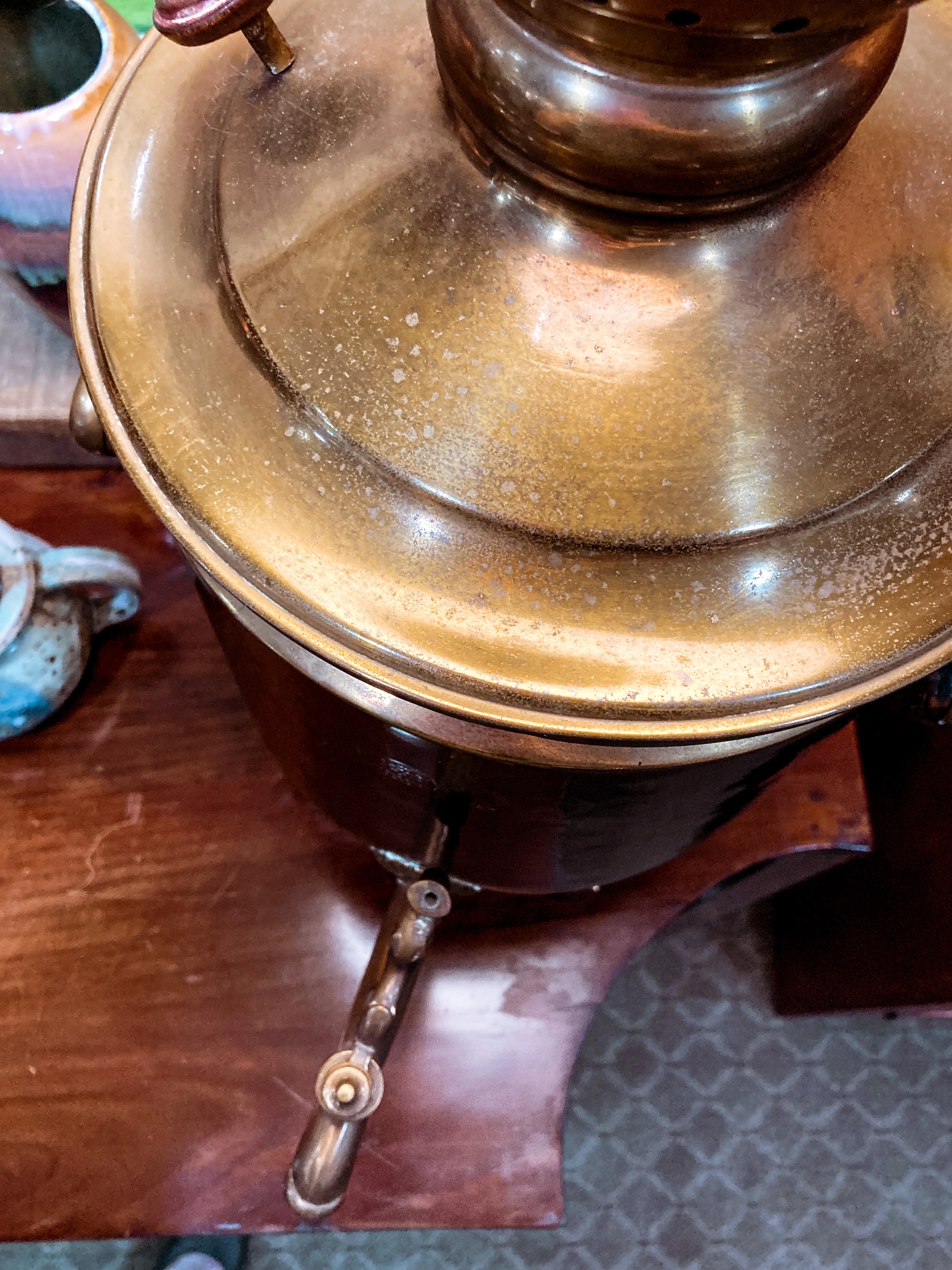 Antique 19th Century Samovar Milk Glass Globe Table Lamp Light - Image 17