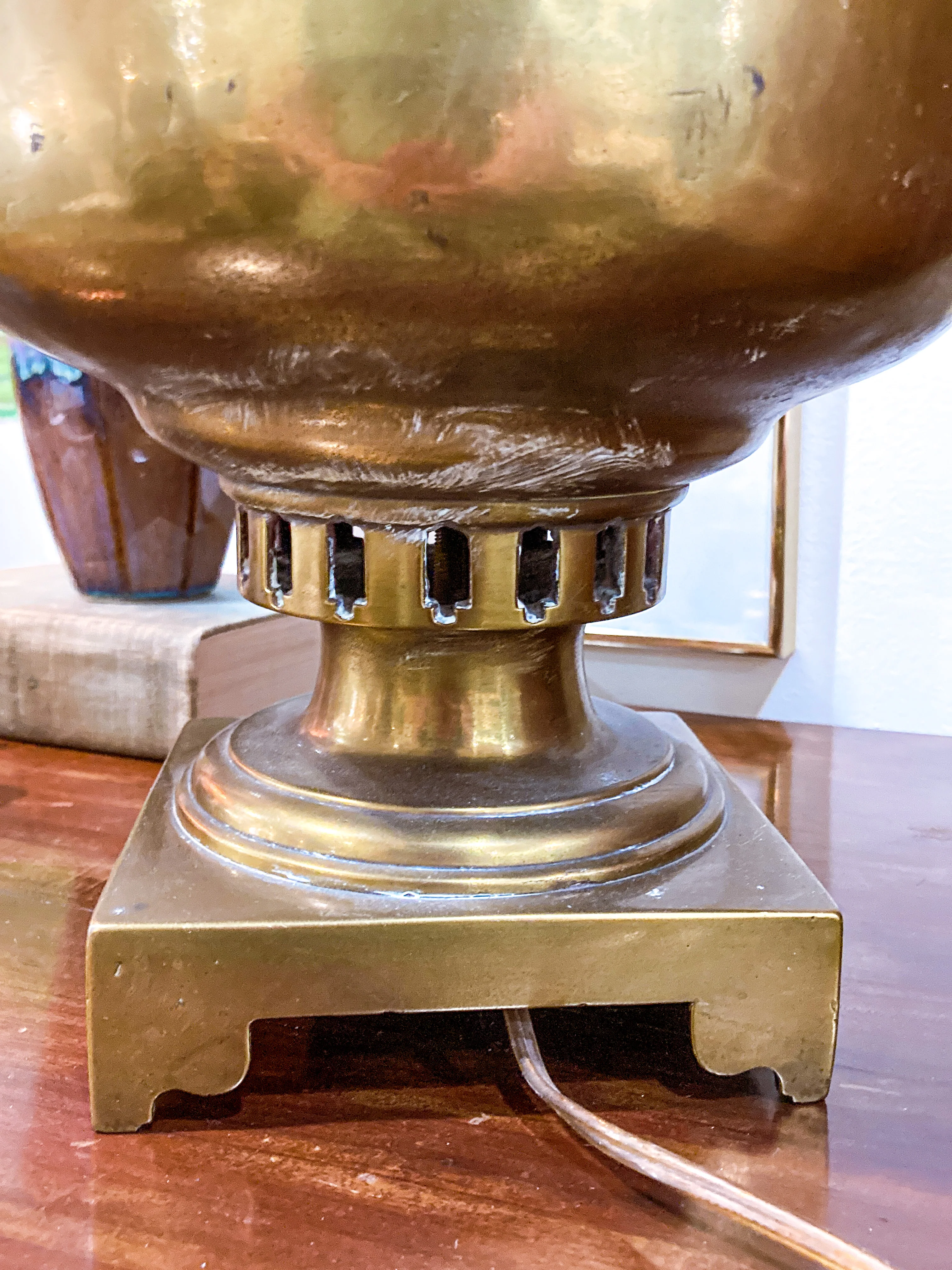 Antique 19th Century Samovar Milk Glass Globe Table Lamp Light - Image 30