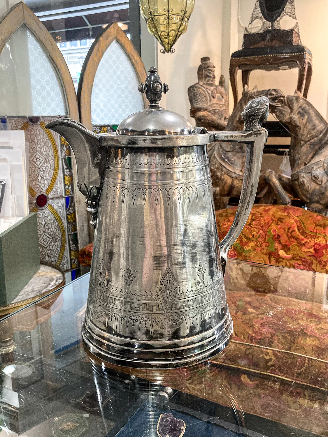 Beautiful Antique C1870 Silver Plated Cold Water Meriden Tankard Pitcher - Image 13