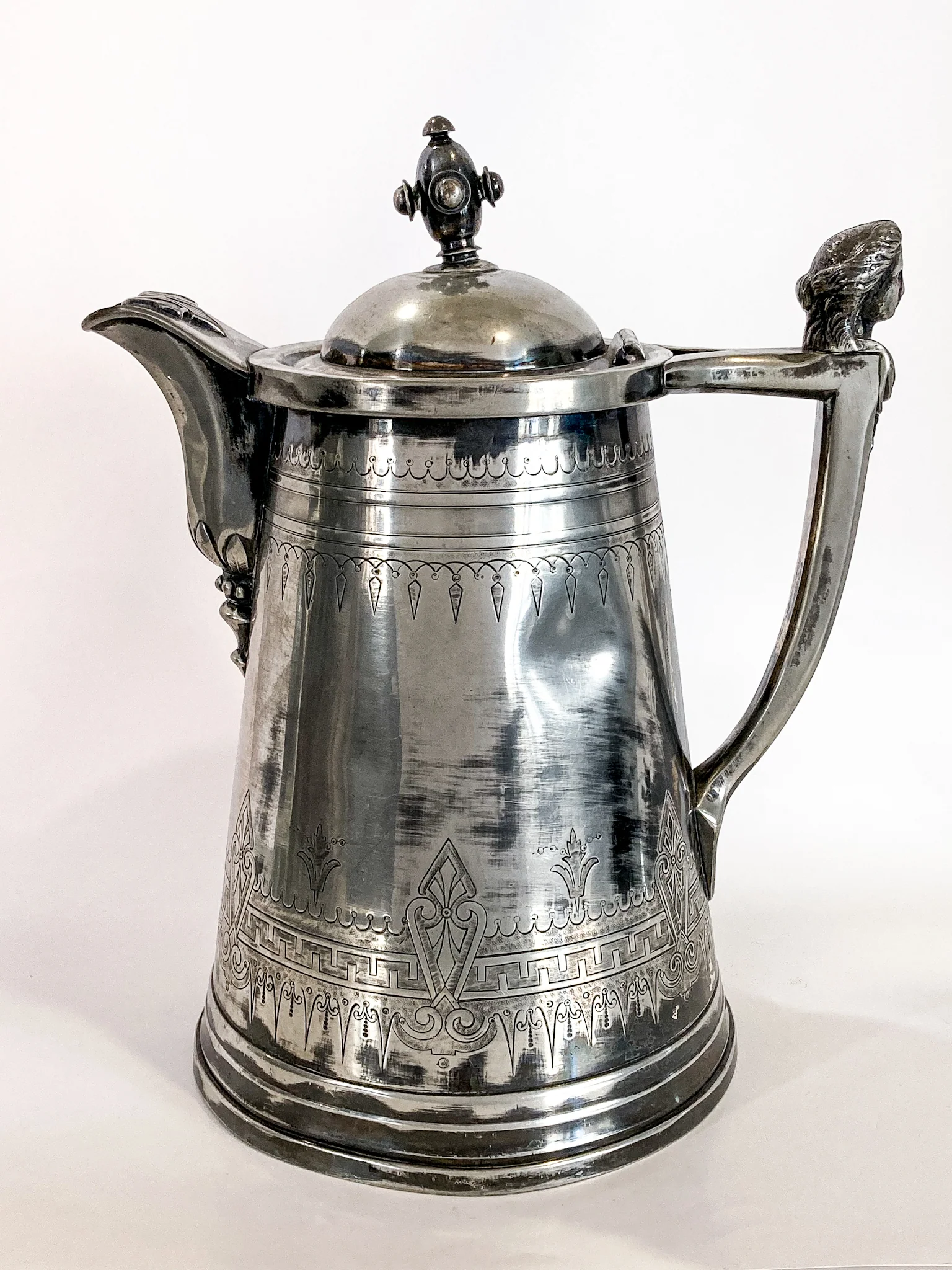 Beautiful Antique C1870 Silver Plated Cold Water Meriden Tankard Pitcher - Image 20