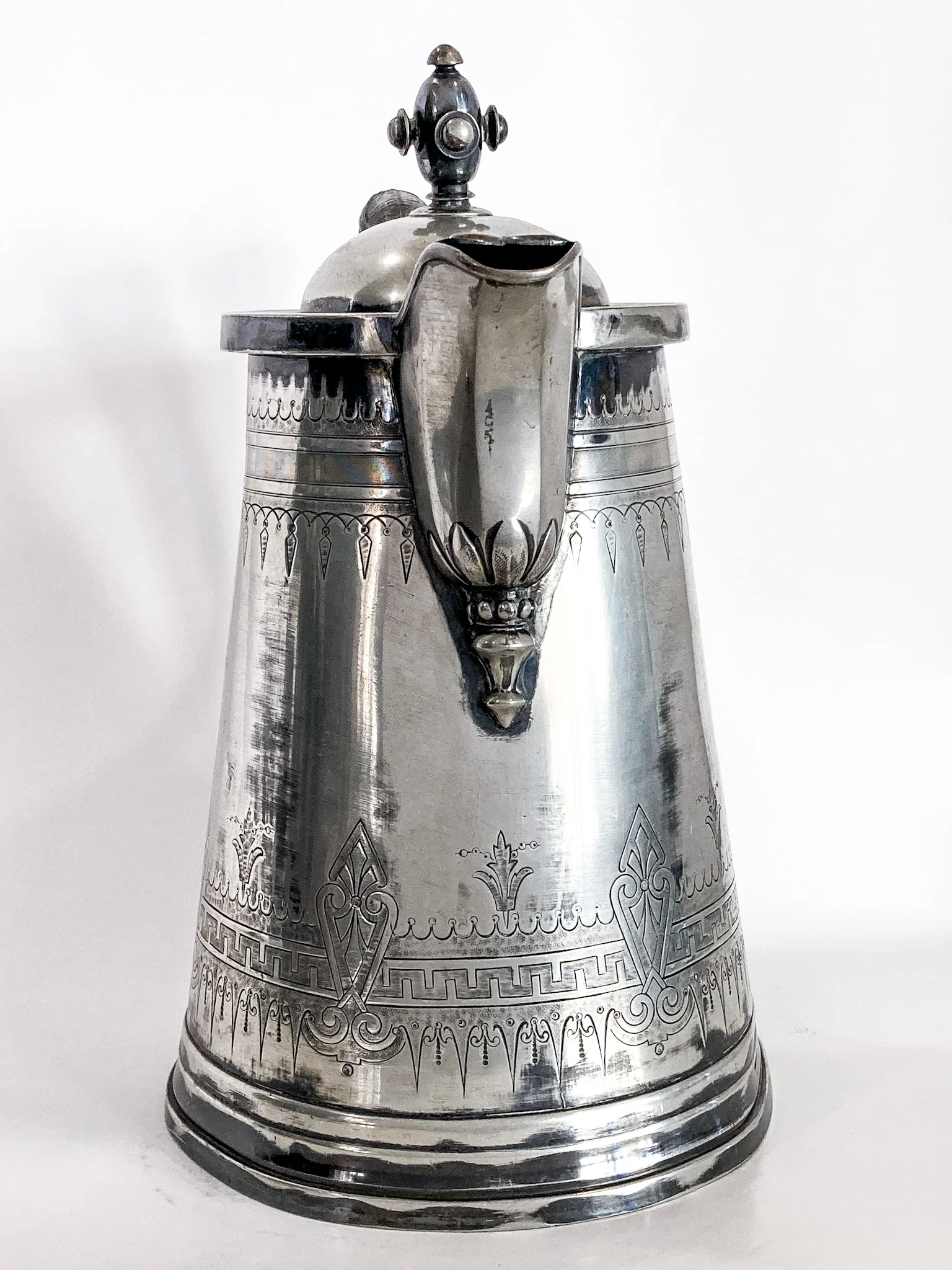 Beautiful Antique C1870 Silver Plated Cold Water Meriden Tankard Pitcher - Image 28