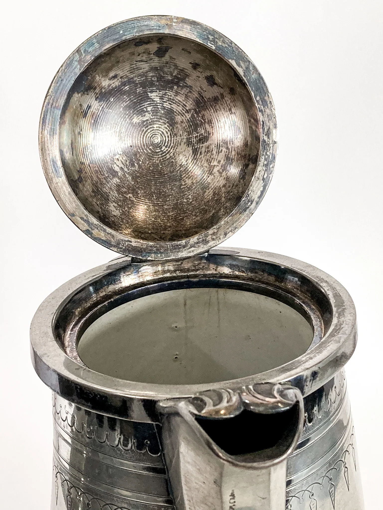 Beautiful Antique C1870 Silver Plated Cold Water Meriden Tankard Pitcher - Image 35