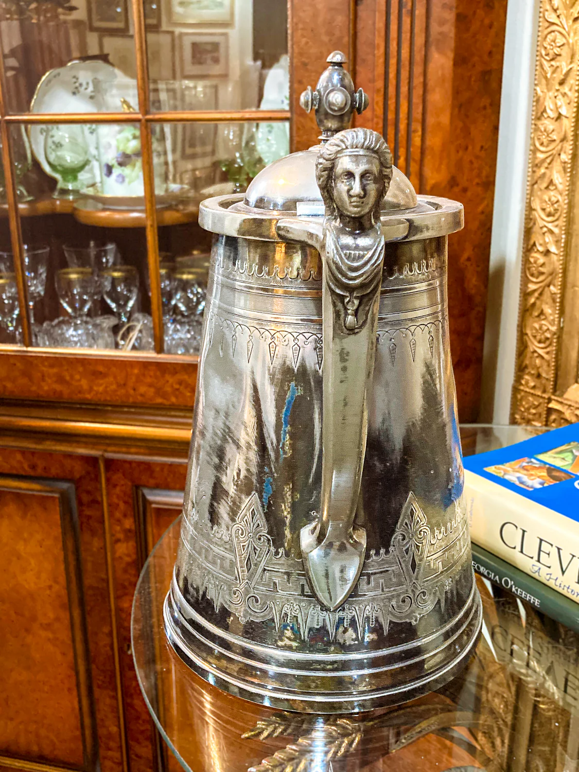 Beautiful Antique C1870 Silver Plated Cold Water Meriden Tankard Pitcher - Image 6