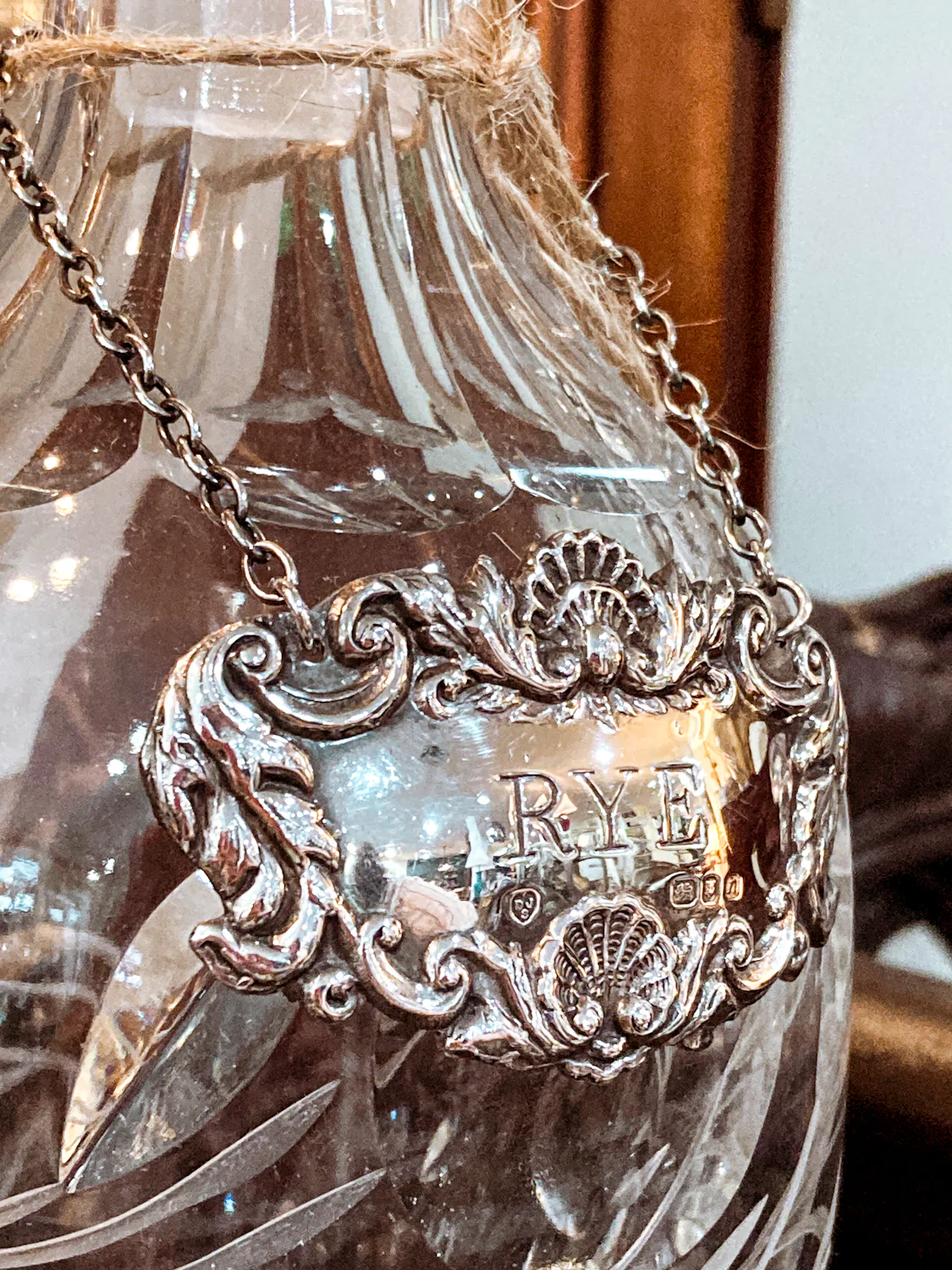 Antique Style English Repoussé Sterling Silver Rye Bottle Necklace Bar Tag - Image 12