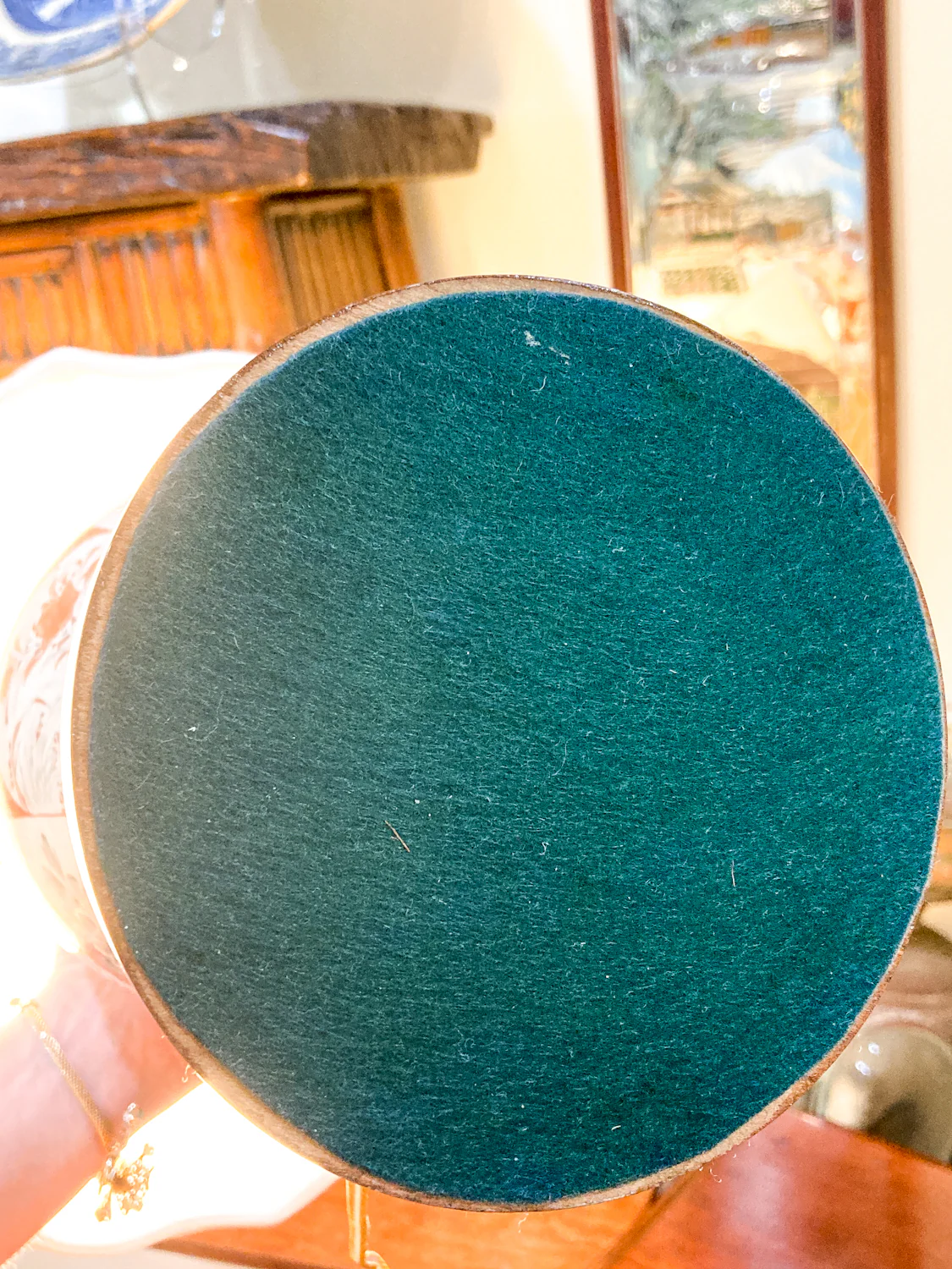 Antique Japanese Hand Painted Kutani Porcelain Vase Lamp Wood Base - Image 25