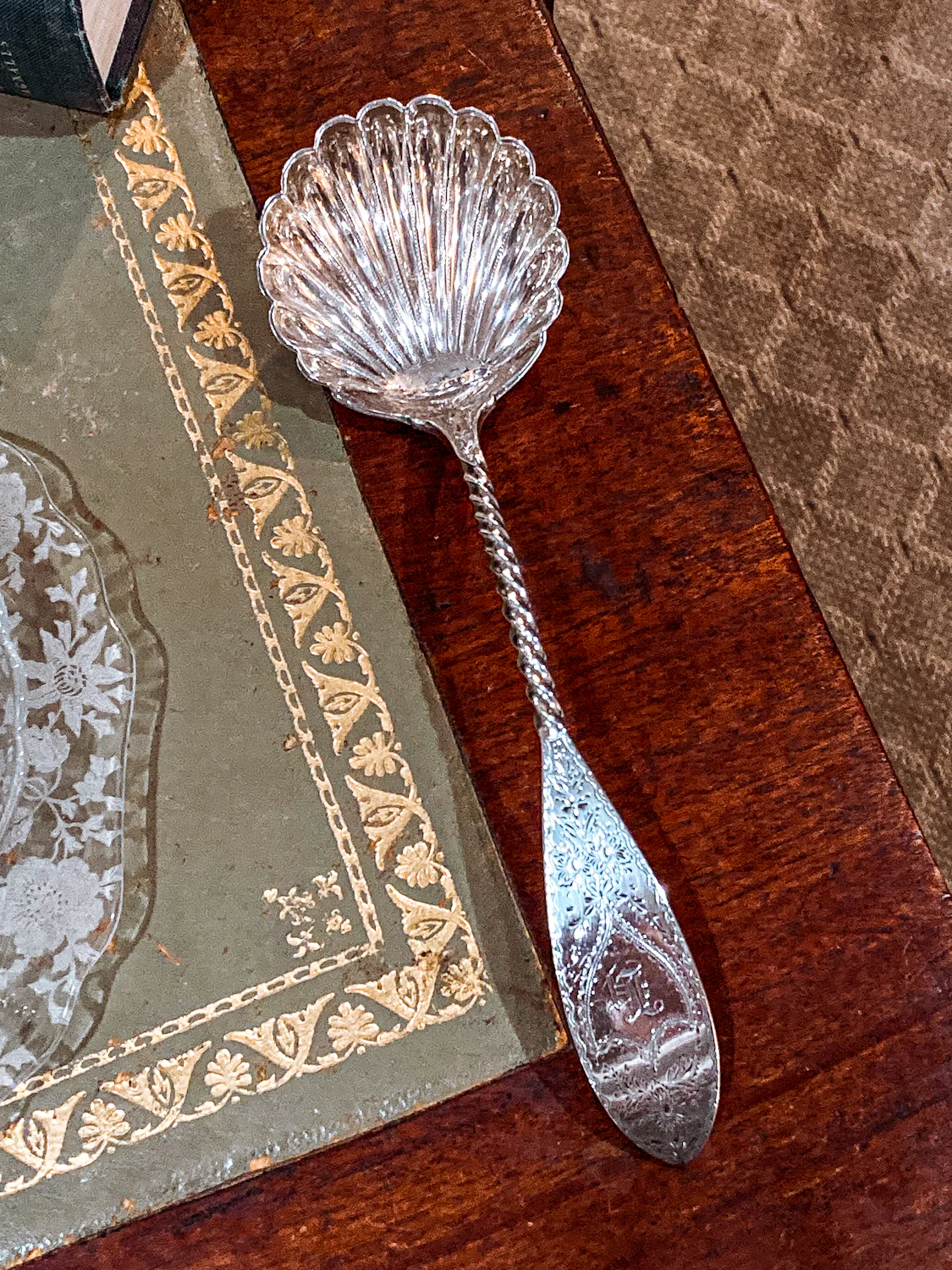 Antique Mid-19th Century Bailey & Co. Coin Silver Engraved Shell Ladle Spoon - Image 10