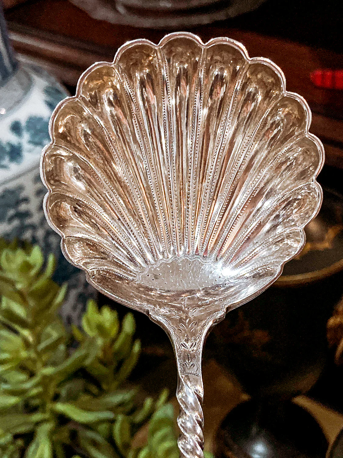 Antique Mid-19th Century Bailey & Co. Coin Silver Engraved Shell Ladle Spoon - Image 12