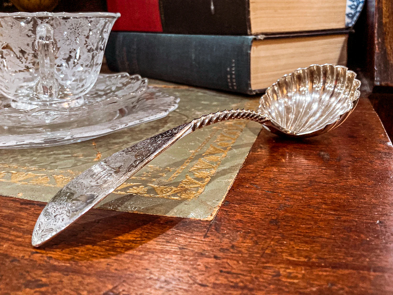 Antique Mid-19th Century Bailey & Co. Coin Silver Engraved Shell Ladle Spoon - Image 16