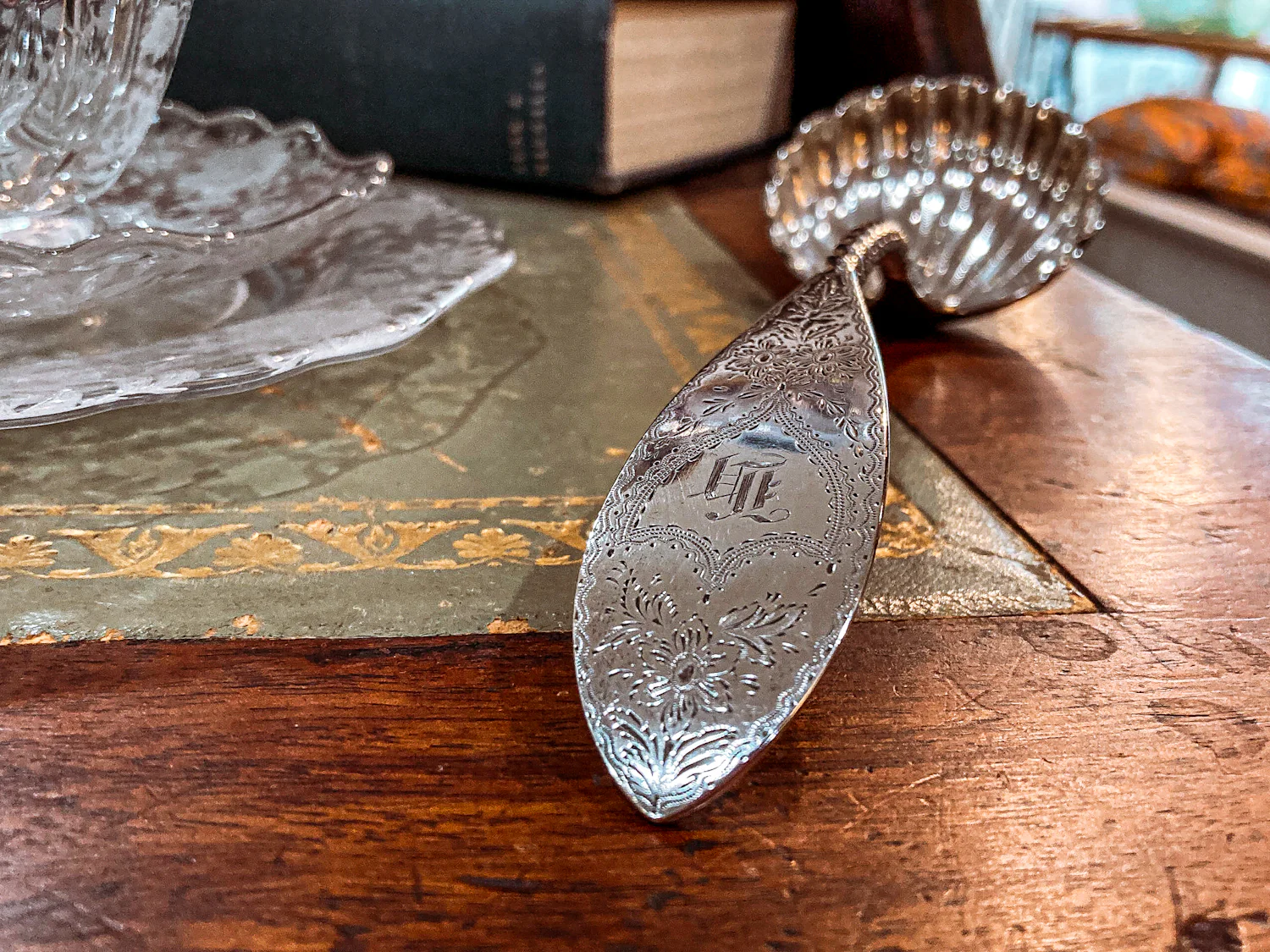 Antique Mid-19th Century Bailey & Co. Coin Silver Engraved Shell Ladle Spoon - Image 18