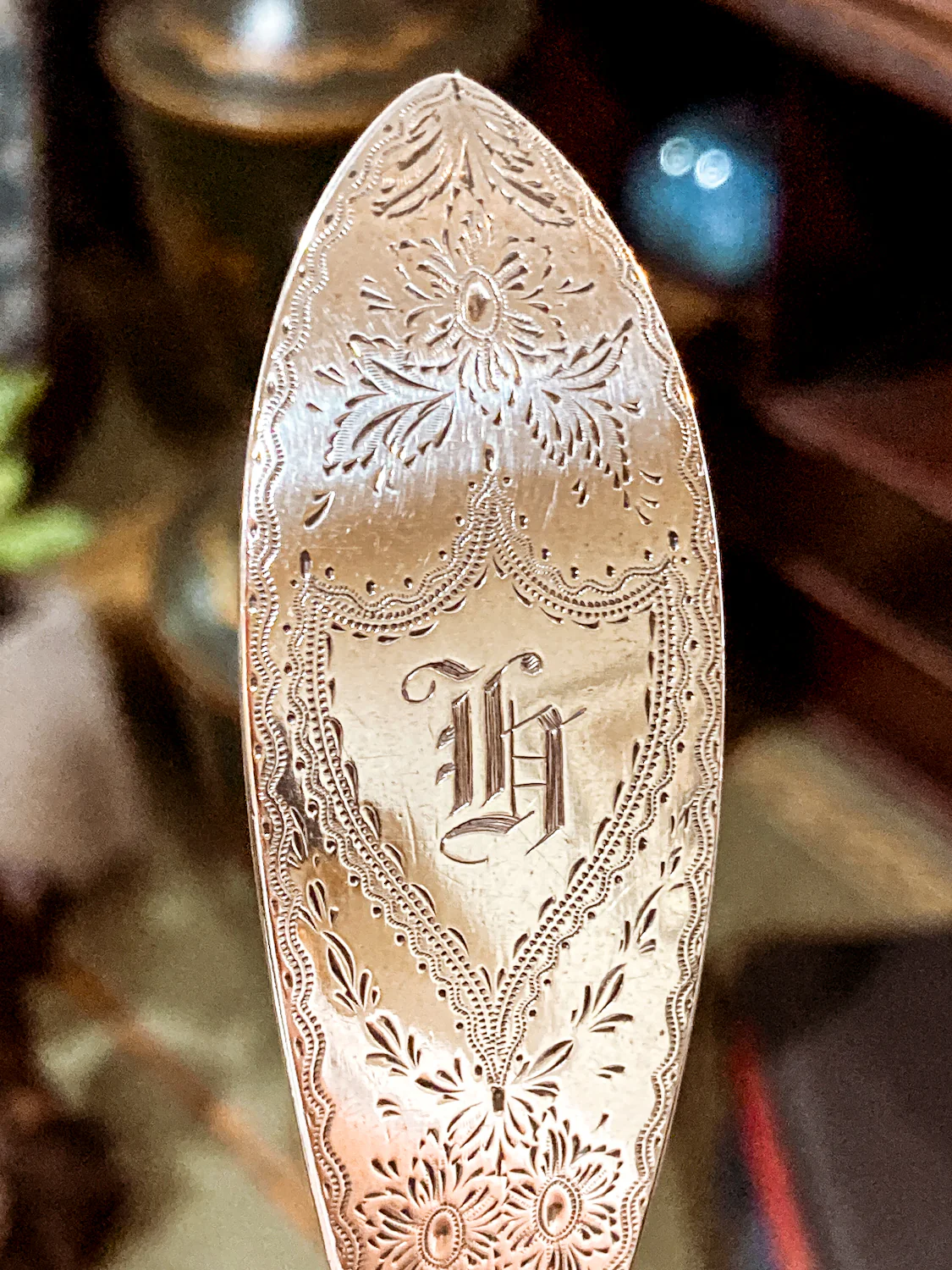 Antique Mid-19th Century Bailey & Co. Coin Silver Engraved Shell Ladle Spoon - Image 3