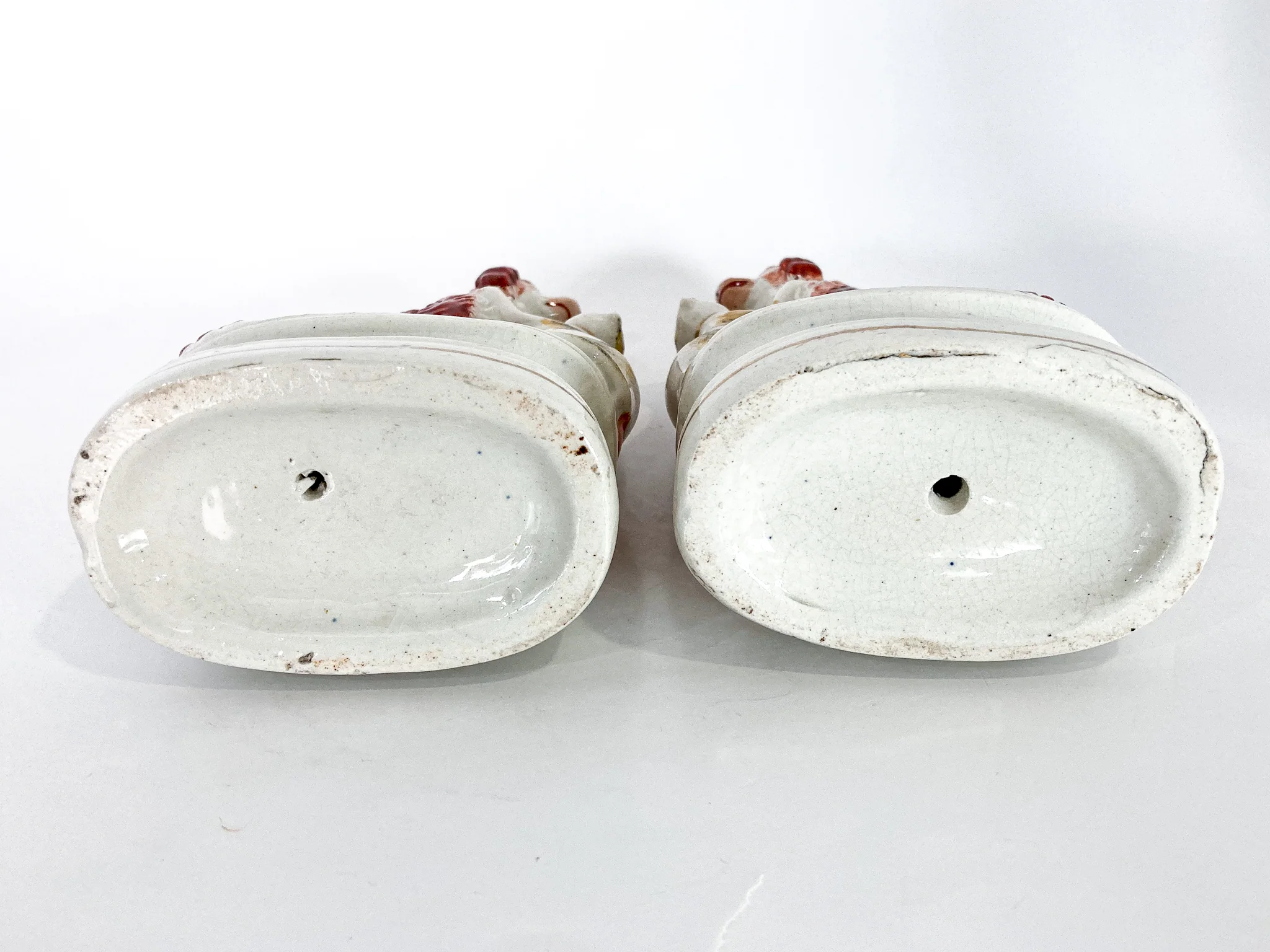 Antique Pair Rare Staffordshire Cat and Spaniel Dog Porcelain Figurines - Image 19