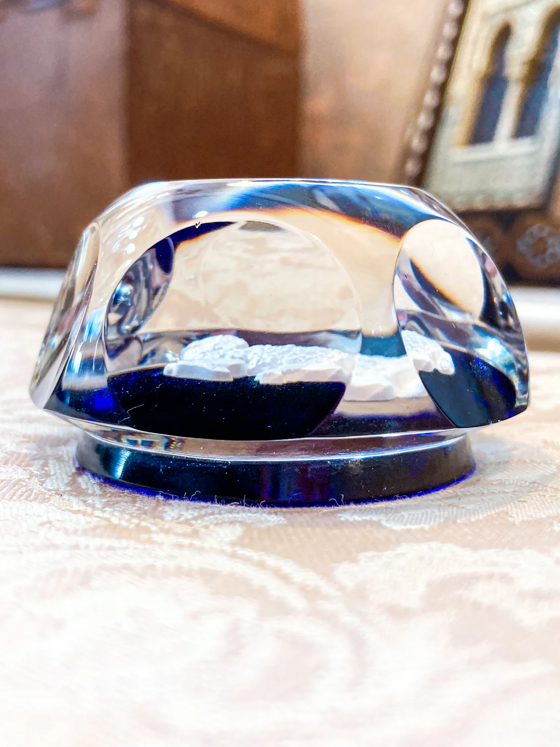 Baccarat Cobalt Crystal Sulfide Ram Aries Zodiac Sign Paperweight - Image 9