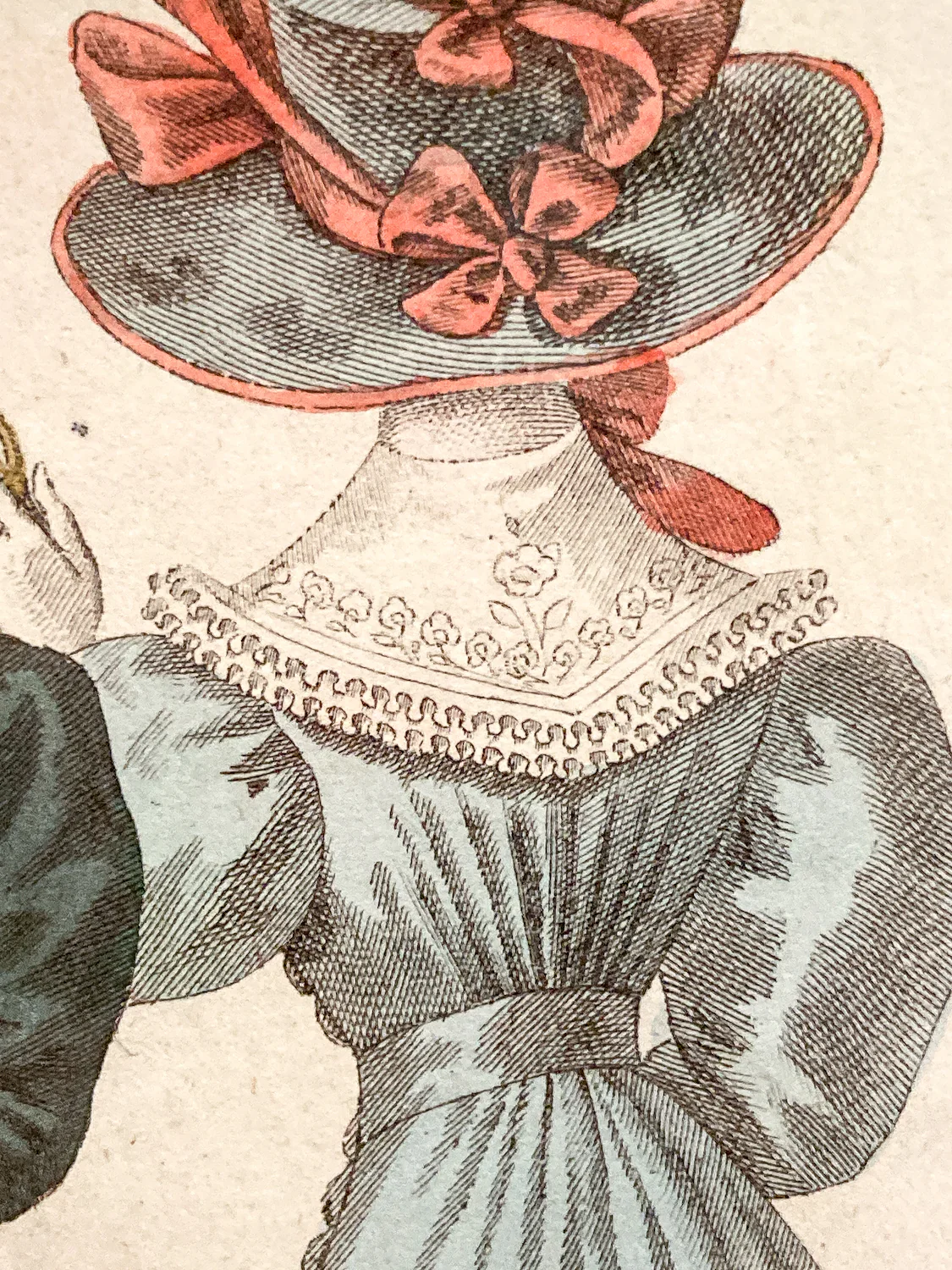 Framed Antique French 19th Century 1825 Parisian Fashion Plate Print - Image 6