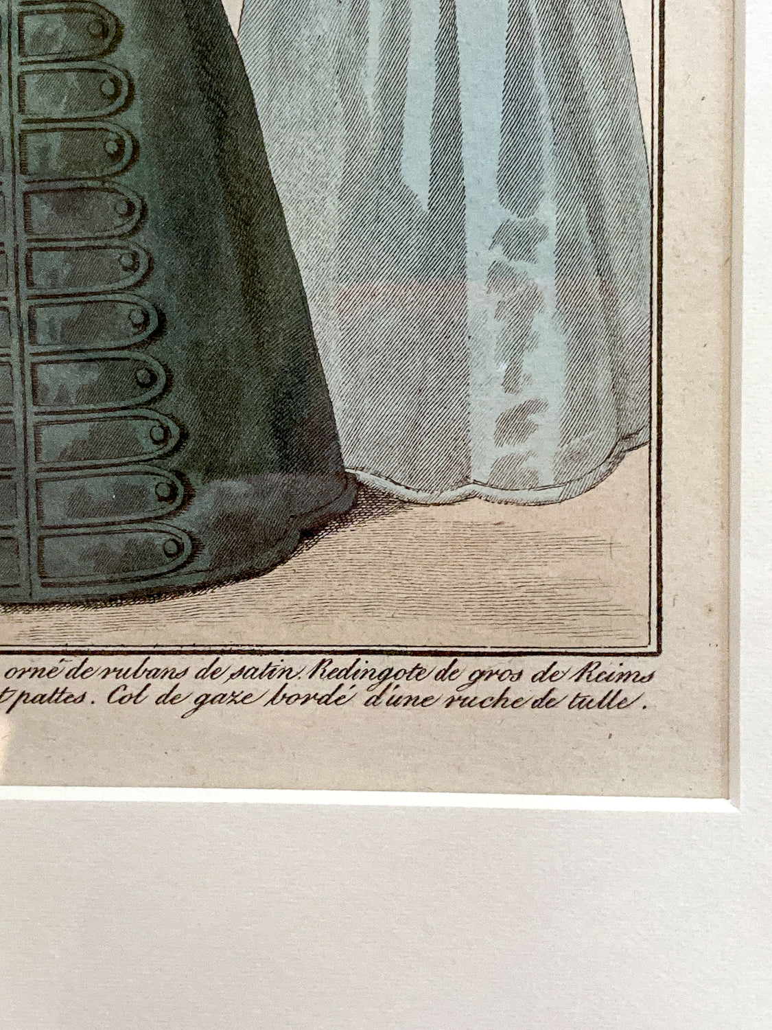 Framed Antique French 19th Century 1825 Parisian Fashion Plate Print - Image 8