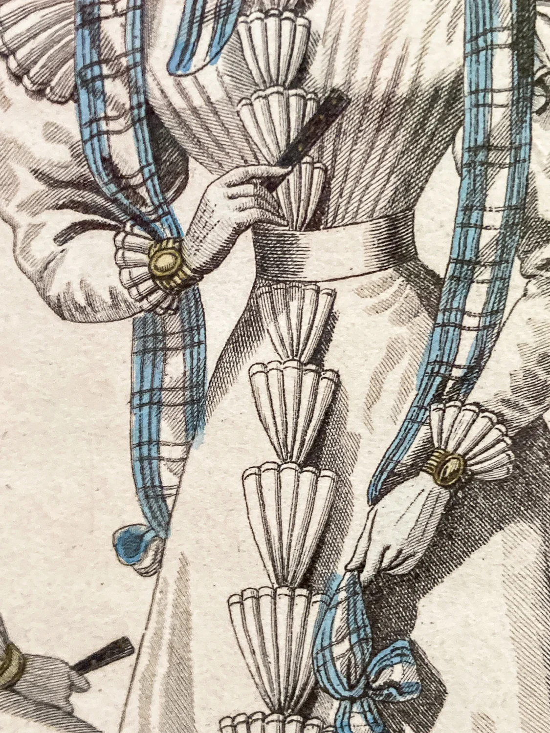 Framed Antique French 19th Century 1827 Parisian Fashion Plate Print - Image 10