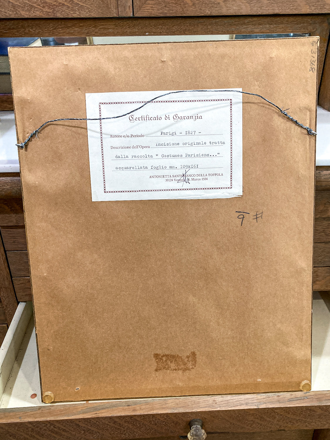 Framed Antique French 19th Century 1827 Parisian Fashion Plate Print - Image 13