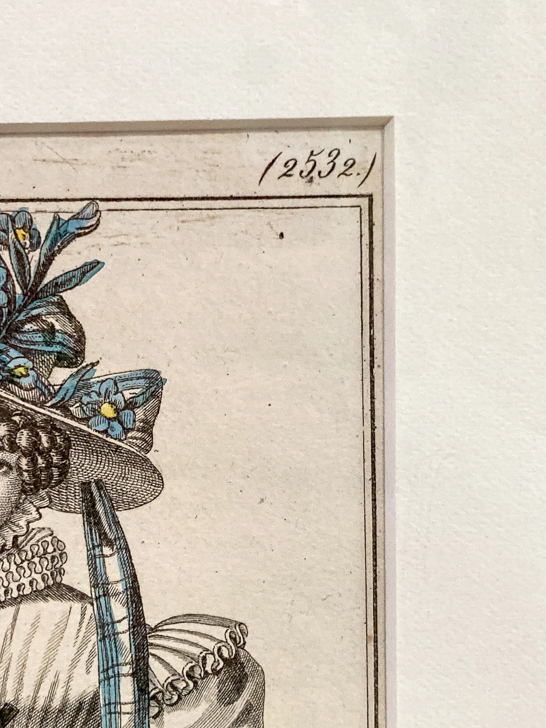 Framed Antique French 19th Century 1827 Parisian Fashion Plate Print - Image 7