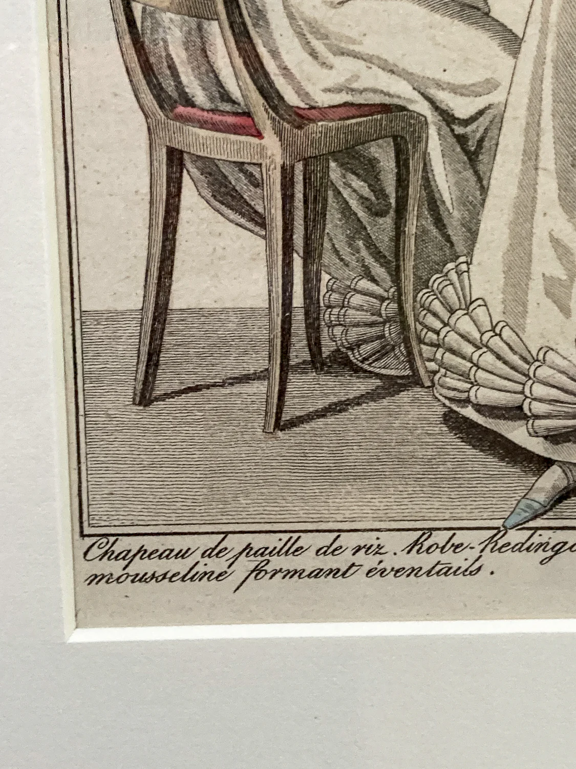 Framed Antique French 19th Century 1827 Parisian Fashion Plate Print - Image 8