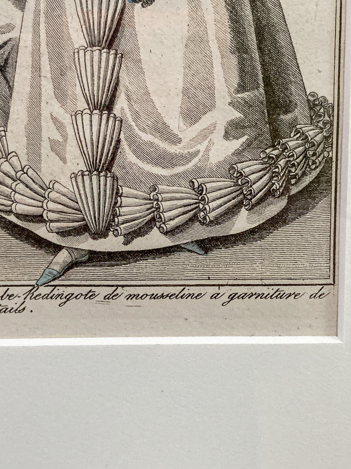 Framed Antique French 19th Century 1827 Parisian Fashion Plate Print - Image 9