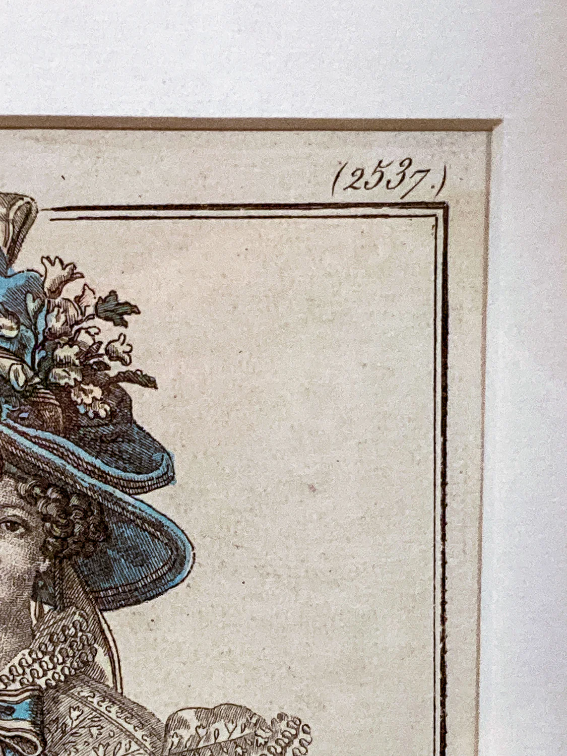 Framed Antique French 19th Century 1827 Parisian Fashion Plate Print - Image 6