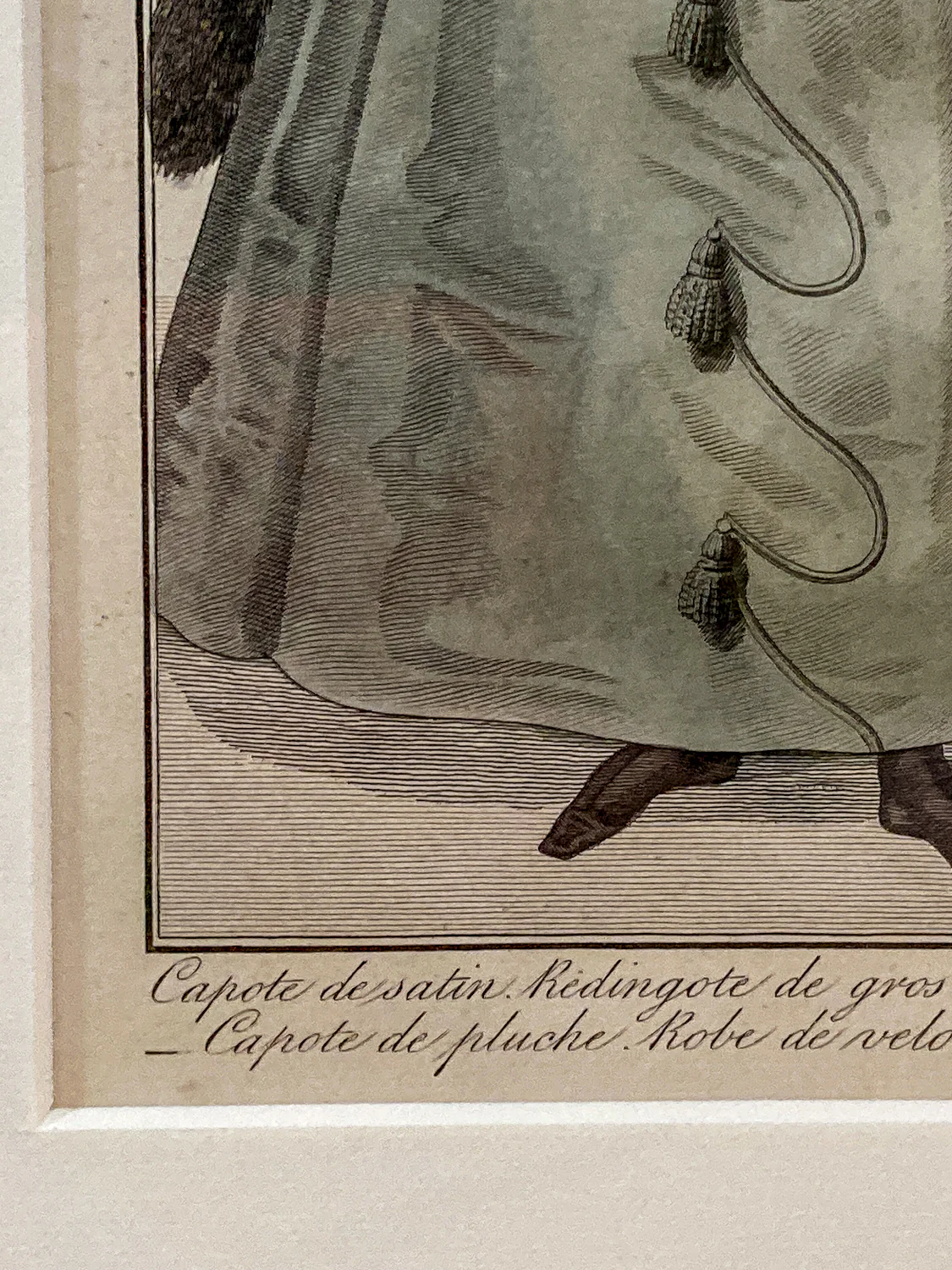 Framed Antique French 19th Century 1829 Parisian Fashion Plate Print - Image 6