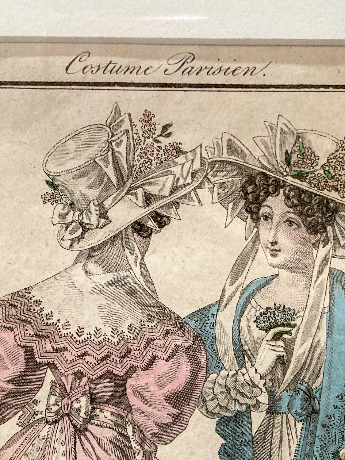 Framed Antique French 19th Century 1826 Parisian Fashion Plate Print - Image 4