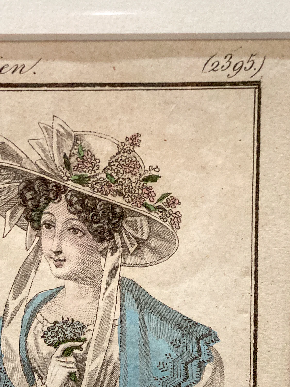 Framed Antique French 19th Century 1826 Parisian Fashion Plate Print - Image 5